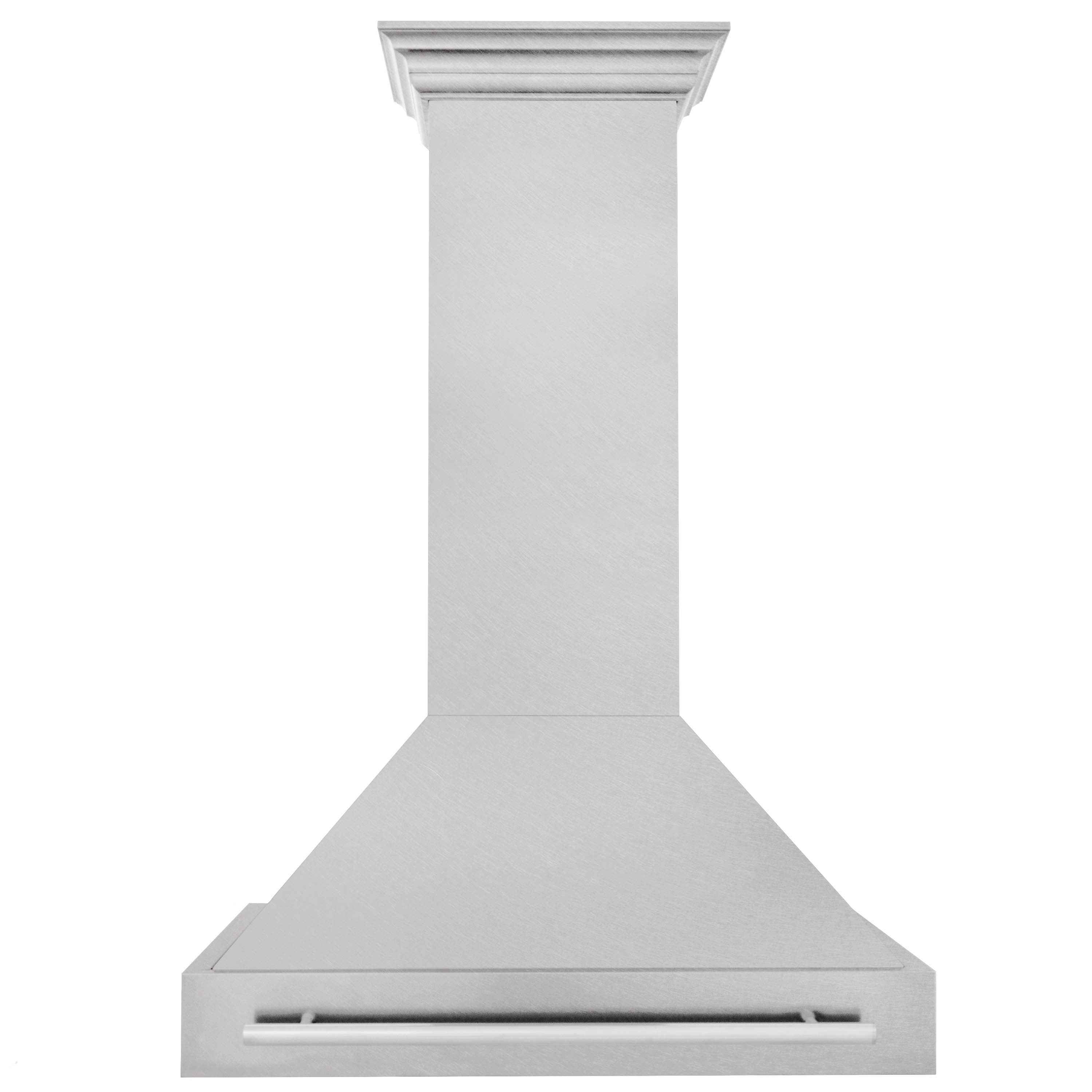 ZLINE 36 in. Wall Mount Range Hood Satin Stainless Steel 400 CFM Stainless Steel Handle (8654SNX-36)