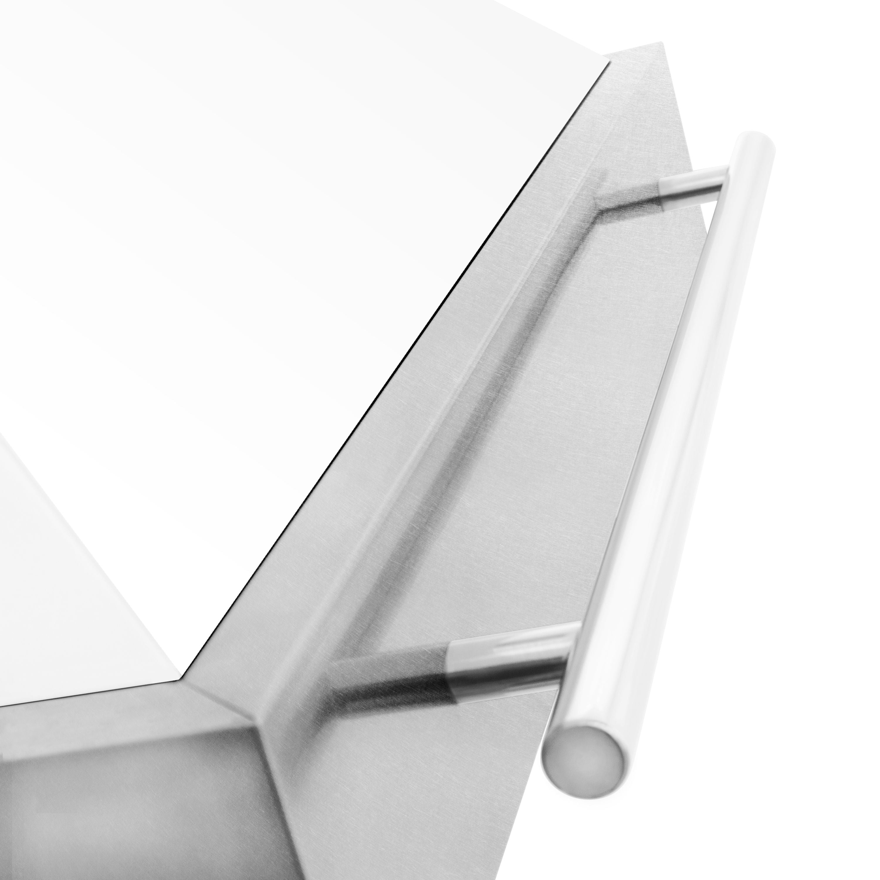 ZLINE 36 Inch Wall Mount Range Hood Satin Stainless Steel White Matte Shell Stainless Steel Handle (8654SNX-WM-36)