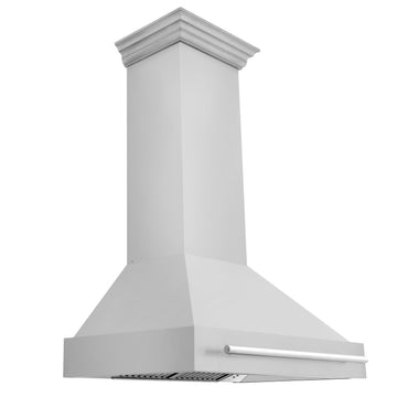ZLINE 36 Inch Wall Mount Range Hood Stainless Steel 400–700 CFM LED Lighting Push Button Controls (8654STX-36)