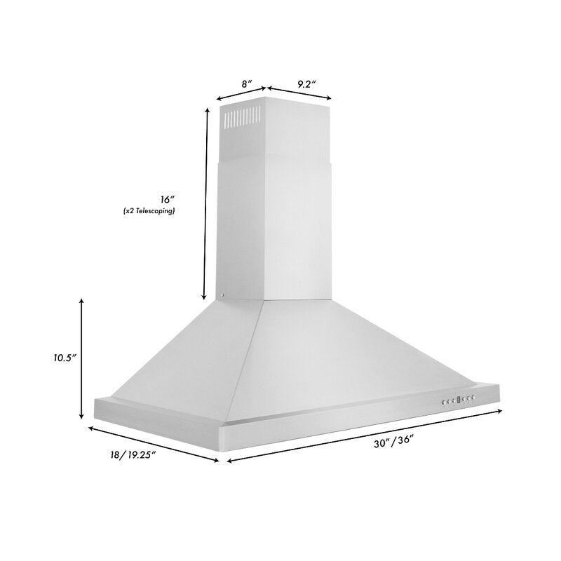 ZLINE 5-Piece Appliance Package - 36 In. Gas Rangetop, Range Hood, Refrigerator, Dishwasher and Wall Oven in Stainless Steel, 5KPR-RTRH36-AWSDWV
