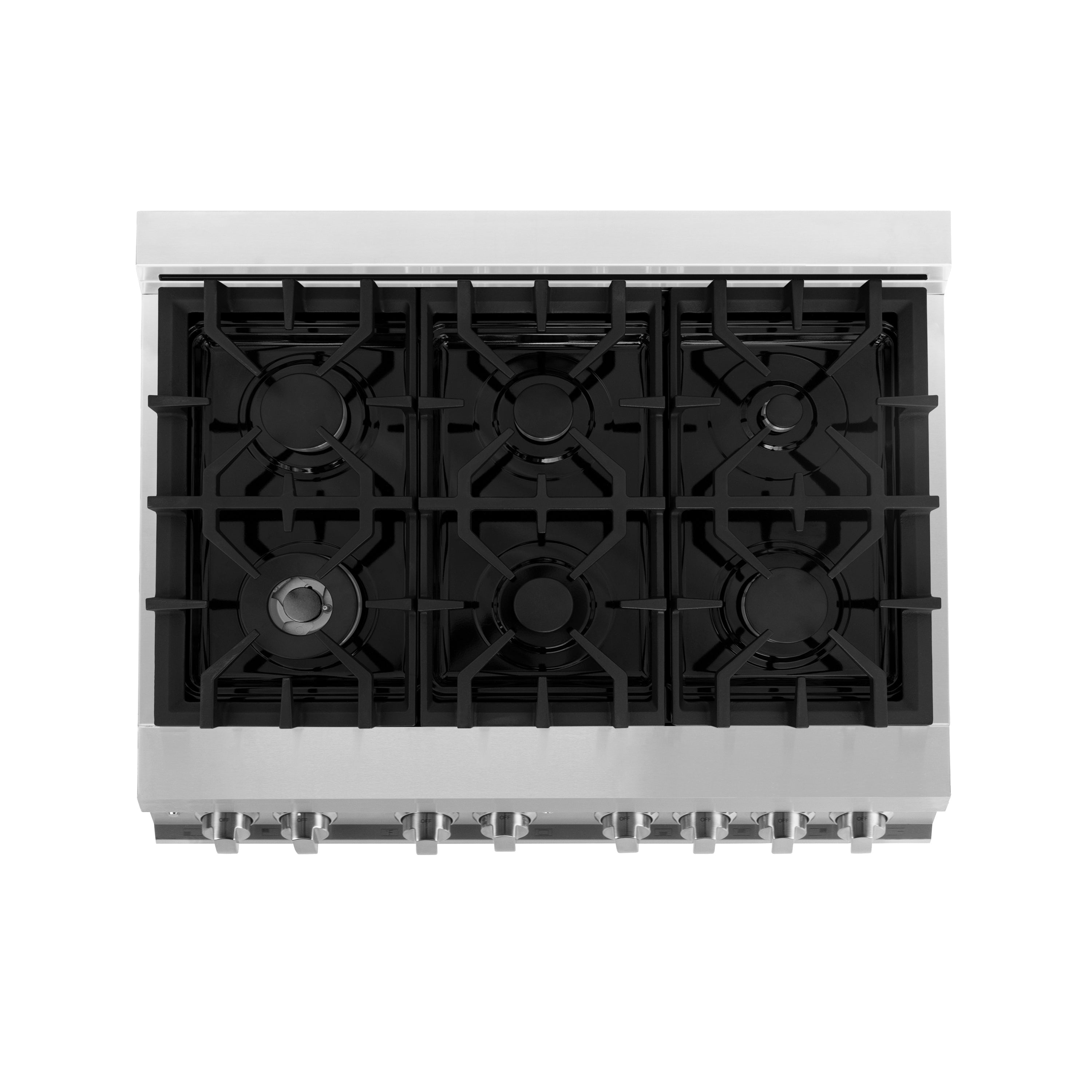 ZLINE Kitchen and Bath 36" Dual Fuel Range, 6 Gas Burners, Electric Convection Oven, Stainless Steel (RA36)