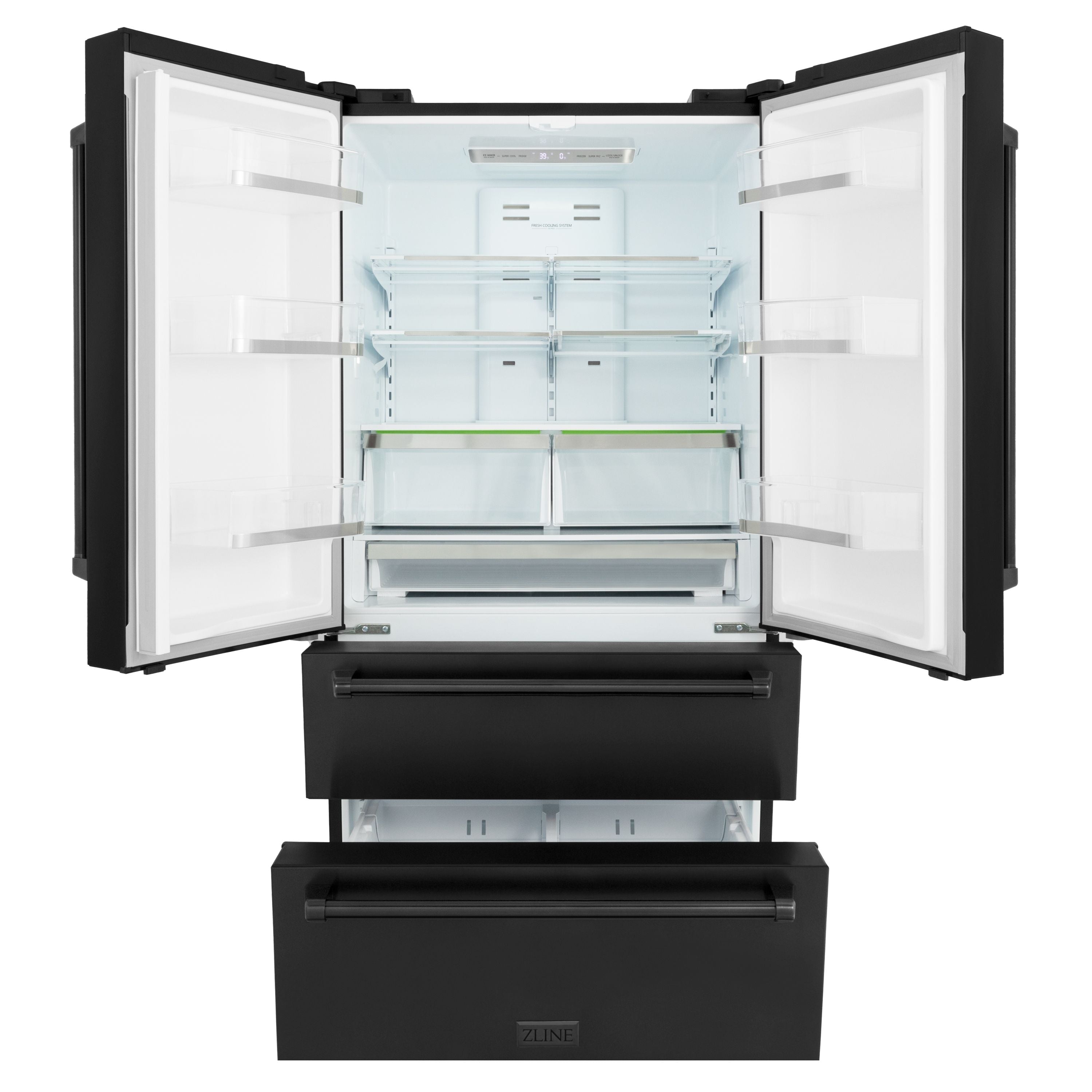 ZLINE Appliance Package - 36 in. Duel Fuel Range, Range Hood, Microwave Drawer, Dishwasher, Refrigerator, 5KPR-RABRH36-MWDWV