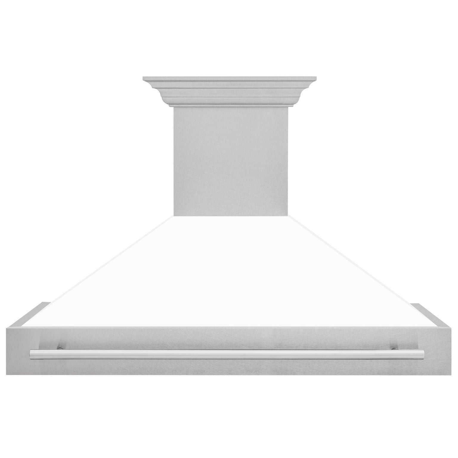 ZLINE 48 in. Wall Mount Range Hood Satin Stainless Steel White Matte Shell 700 CFM (8654SNX-WM-48)