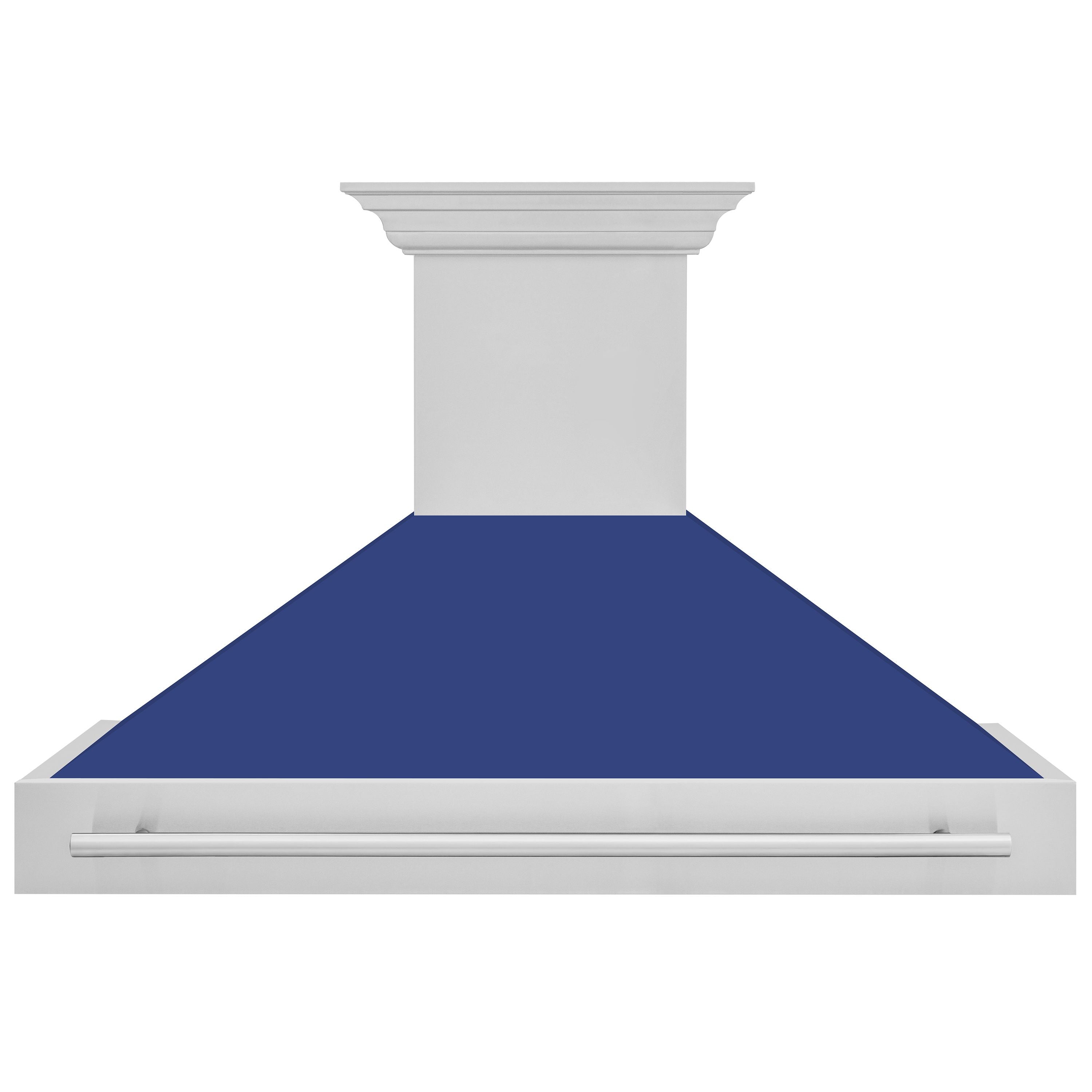 ZLINE 48 in. Range Hood Stainless Steel Blue Matte Shell Stainless Steel Handle 8654STX-BM-48
