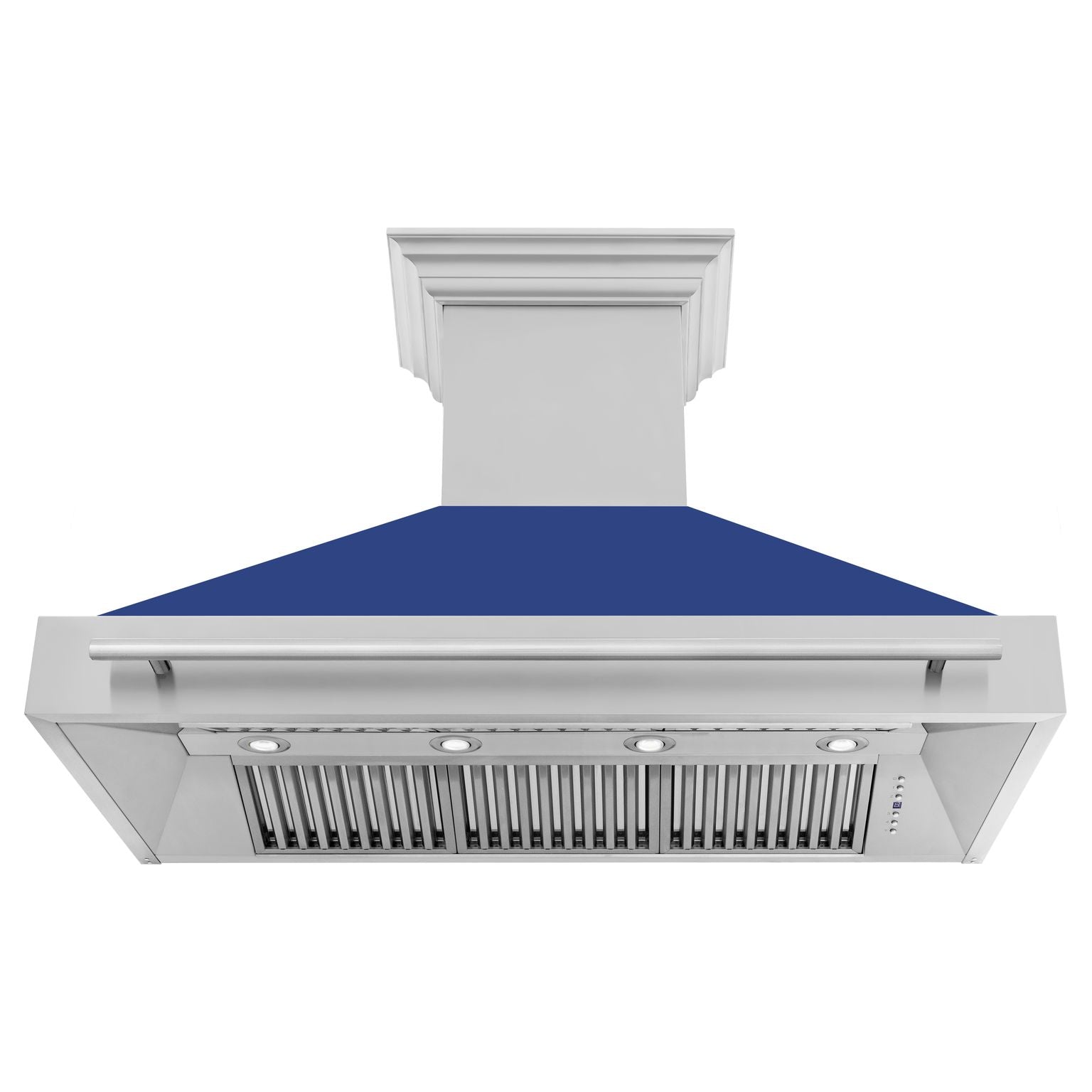ZLINE 48 in. Range Hood Stainless Steel Blue Matte Shell Stainless Steel Handle 8654STX-BM-48