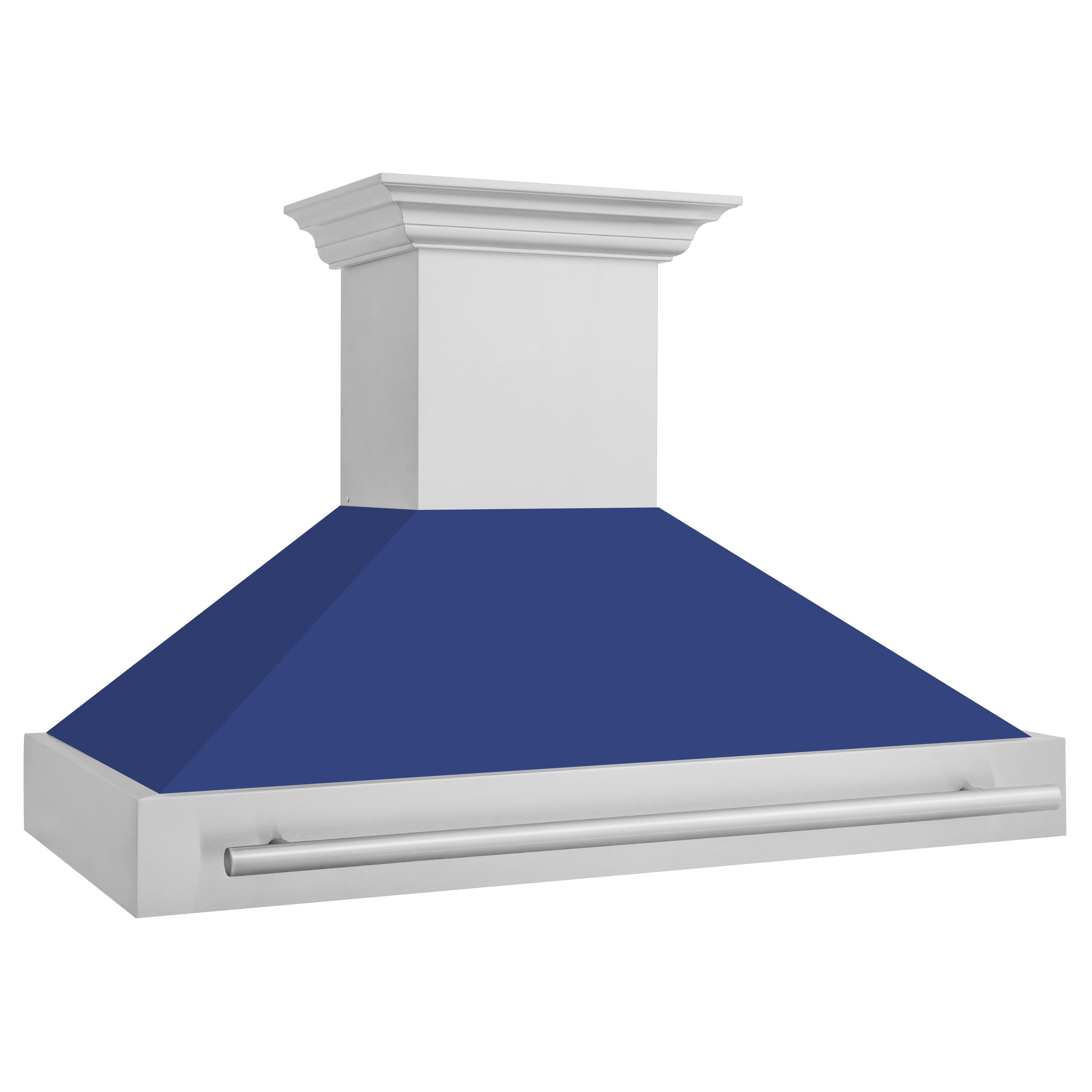 ZLINE 48 in. Range Hood Stainless Steel Blue Matte Shell Stainless Steel Handle 8654STX-BM-48