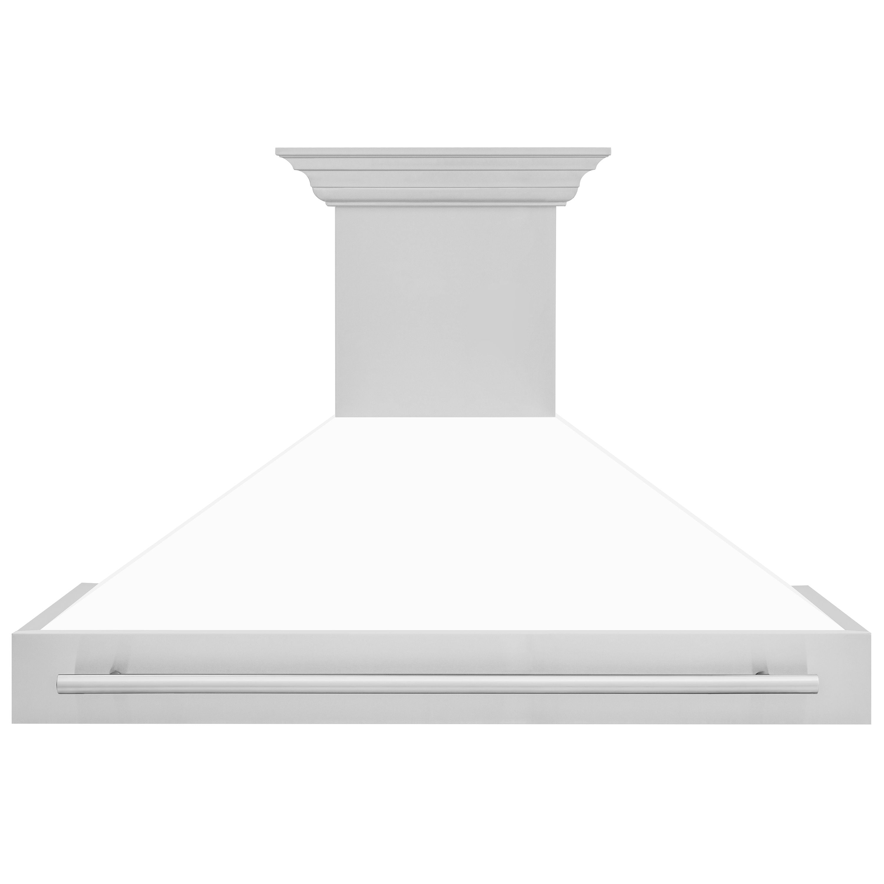 ZLINE 48 in. Wall Mount Range Hood Stainless Steel White Matte Shell 4-Speed 400 CFM (8654STX-WM-48)