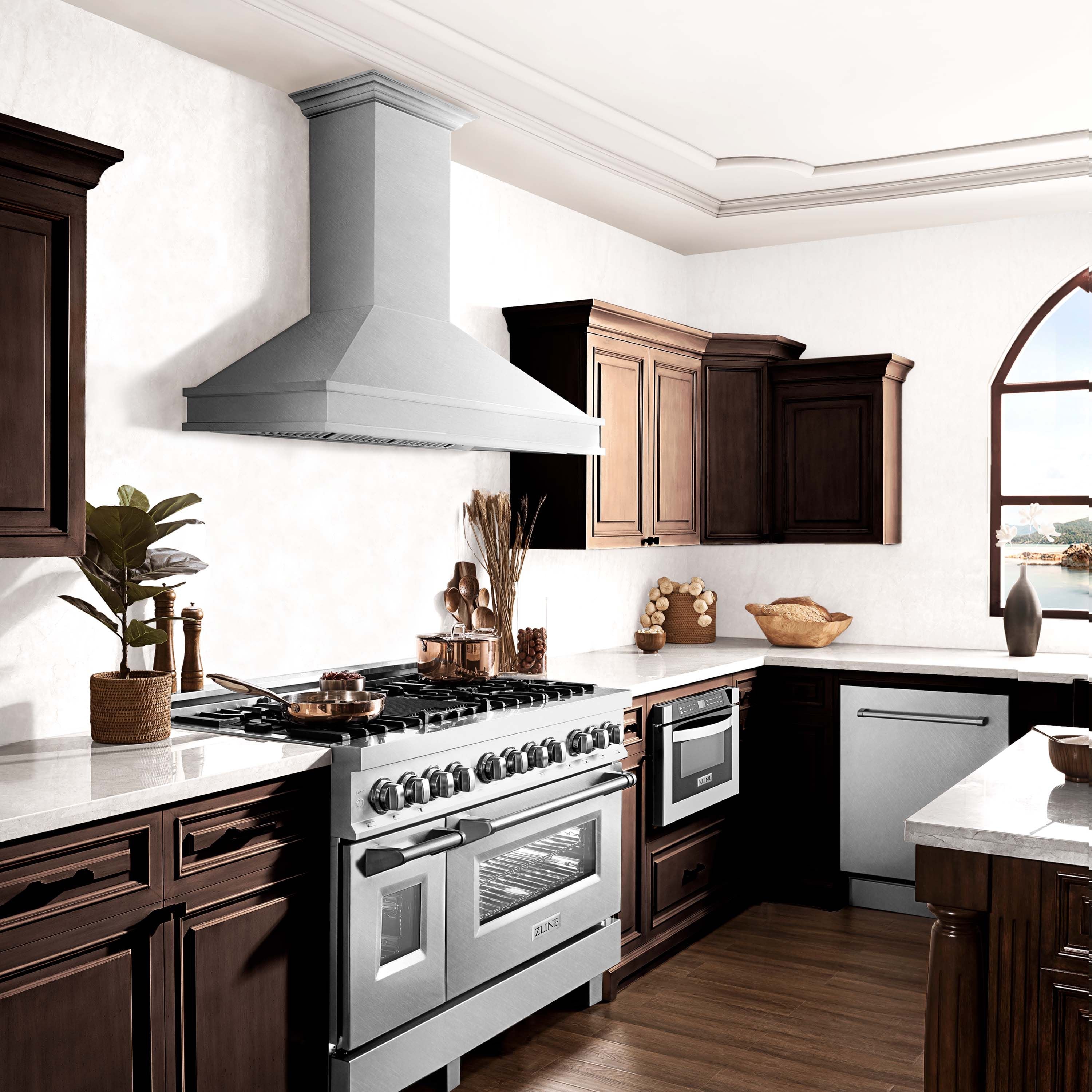 ZLINE 48 in. Wall Mount Range Hood – Satin Stainless Steel – 8656S-48