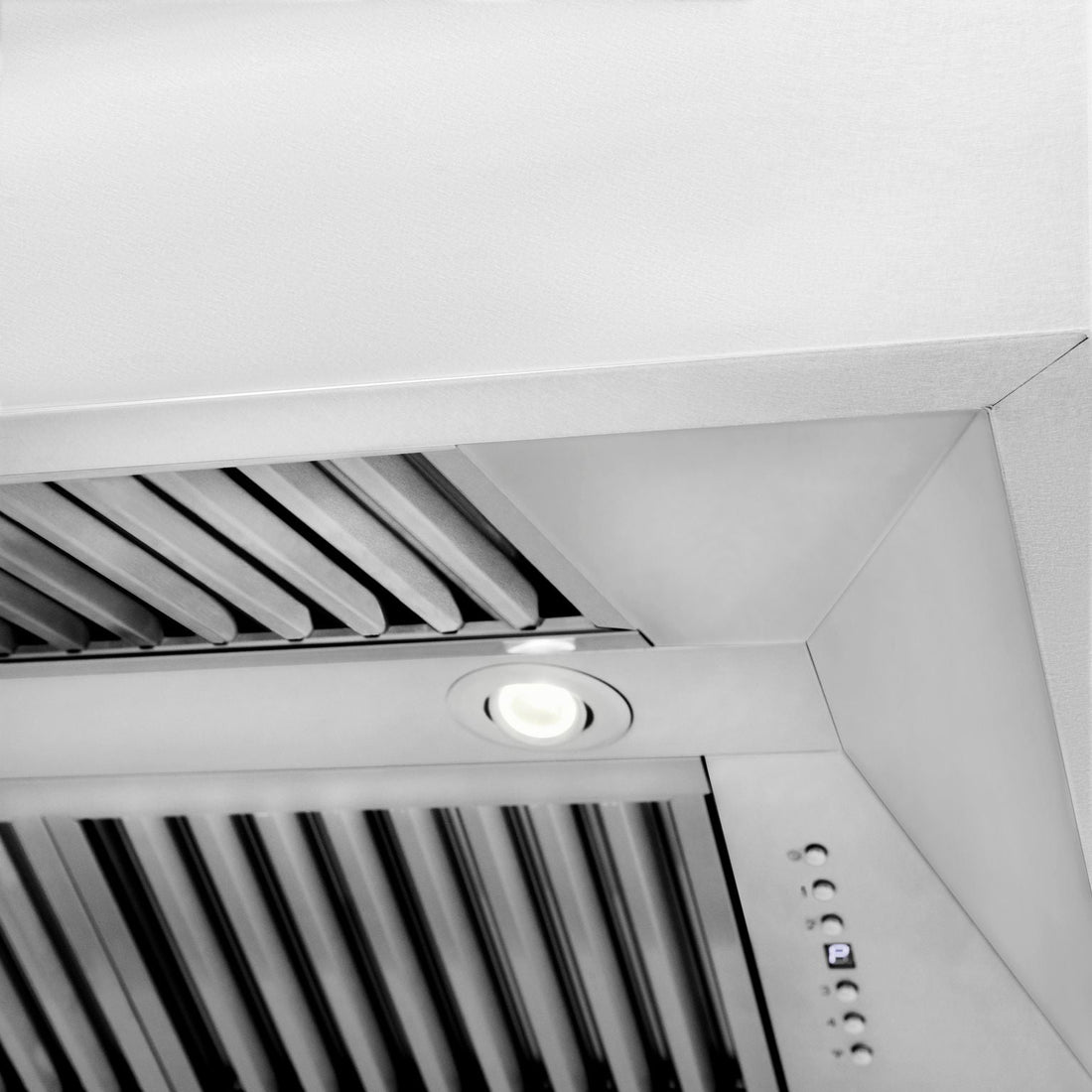 ZLINE 48 in. Wall Mount Range Hood – Satin Stainless Steel – 4-Speed Fan – 400 CFM – Stainless Steel Handle (8654SNX-48)