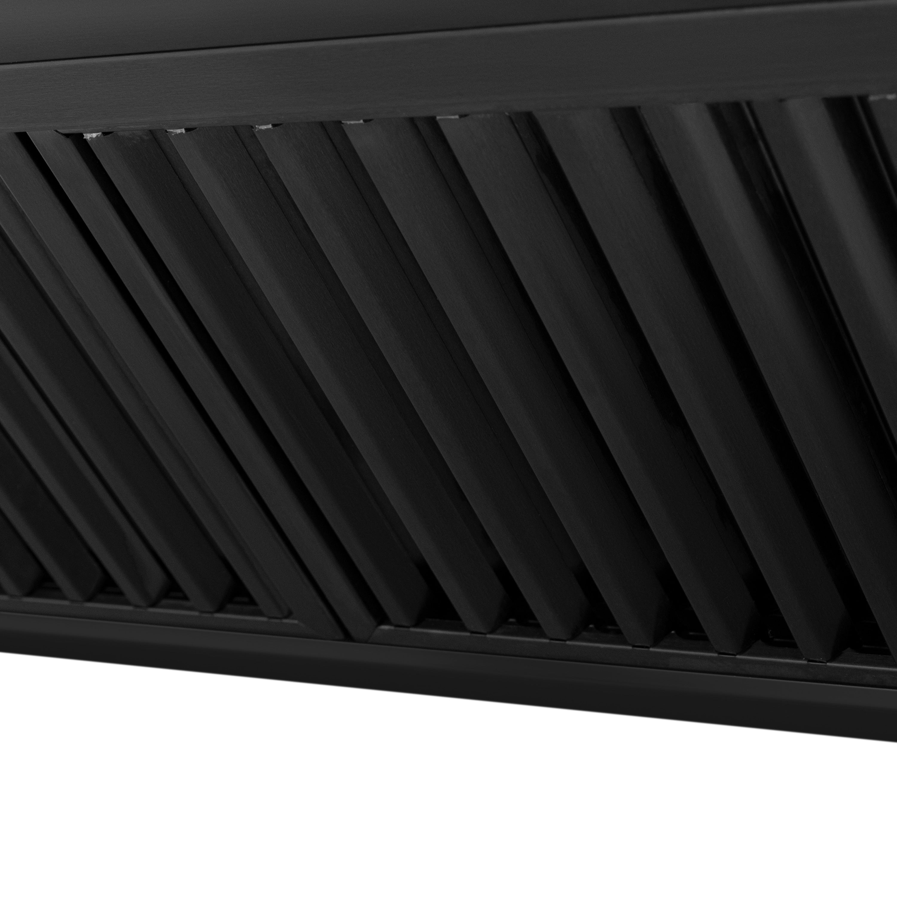 ZLINE 48 in. Wall Mount Range Hood Black Stainless Steel Gold Handle 400 CFM (BS655Z-48-G)