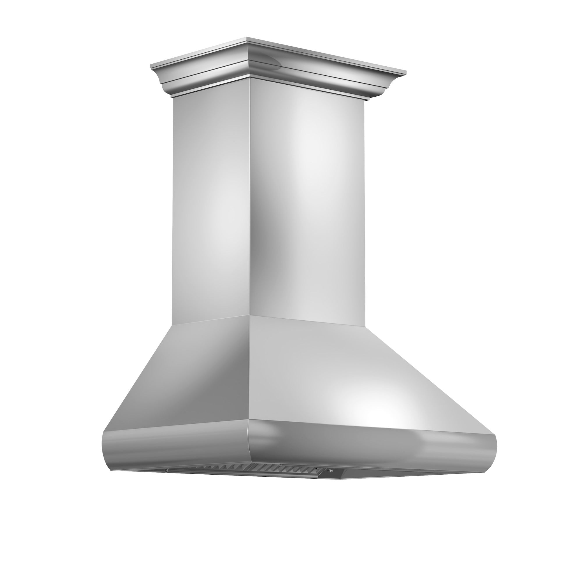 ZLINE 48 in Wall Mount Range Hood Convertible Vent Stainless Steel Crown Molding 587CRN-48