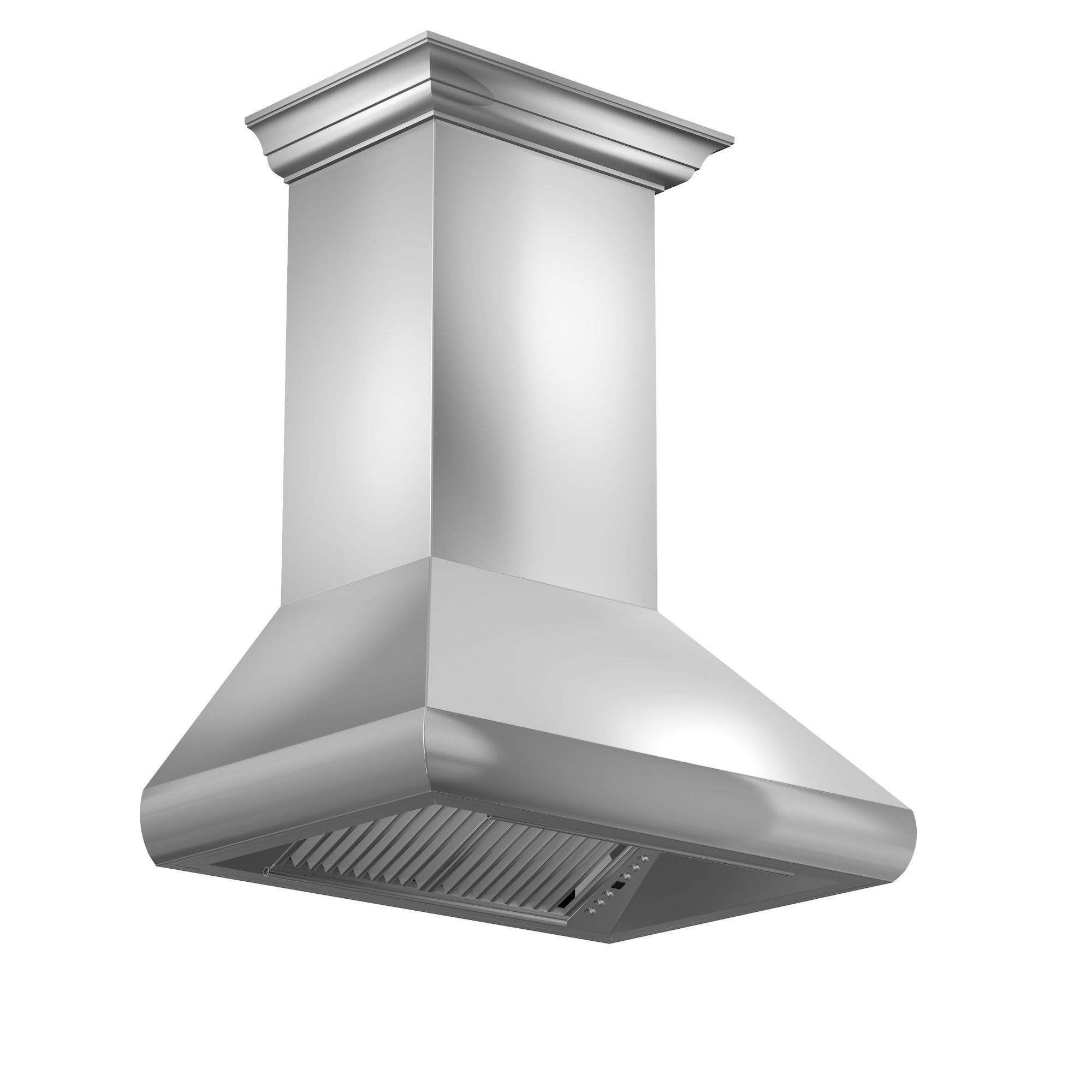 ZLINE 48 in Wall Mount Range Hood Convertible Vent Stainless Steel Crown Molding 587CRN-48