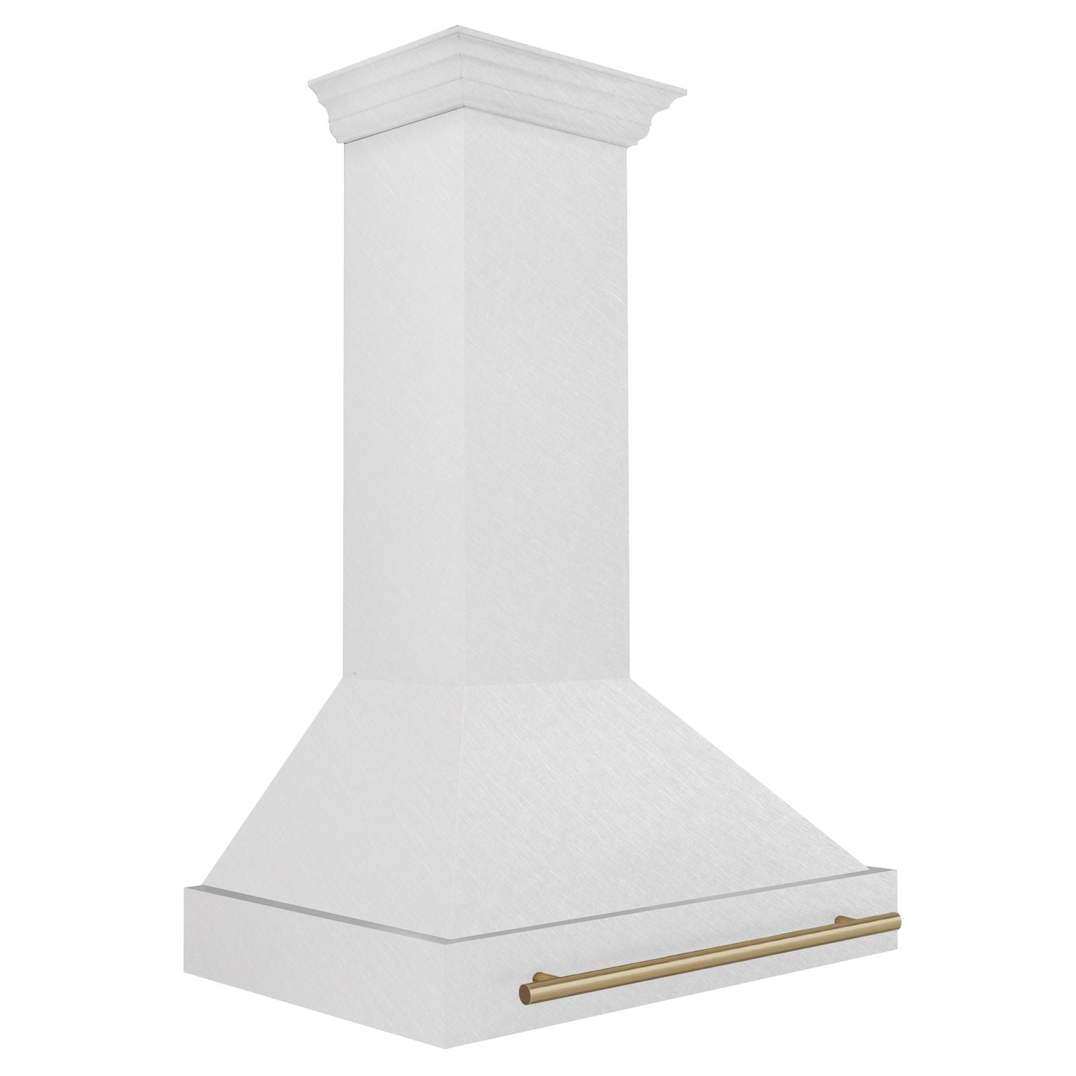 ZLINE 36 in. Wall Mount Range Hood Satin Stainless Steel 400 CFM Champagne Bronze Handle (8654SNZ-36-CB)