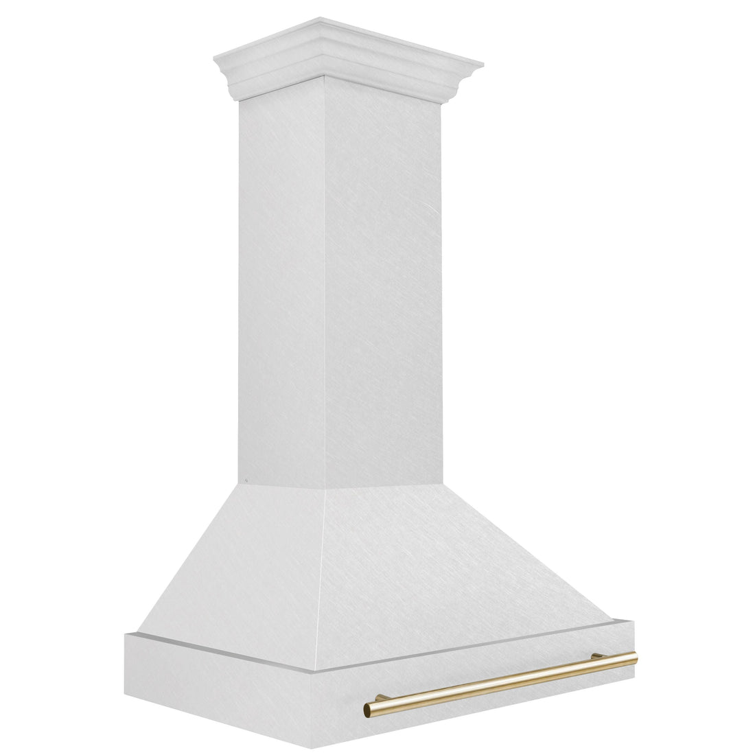 ZLINE 36" Wall Mount Range Hood – Satin Stainless Steel, Polished Gold Handle, 8654SNZ-36-G
