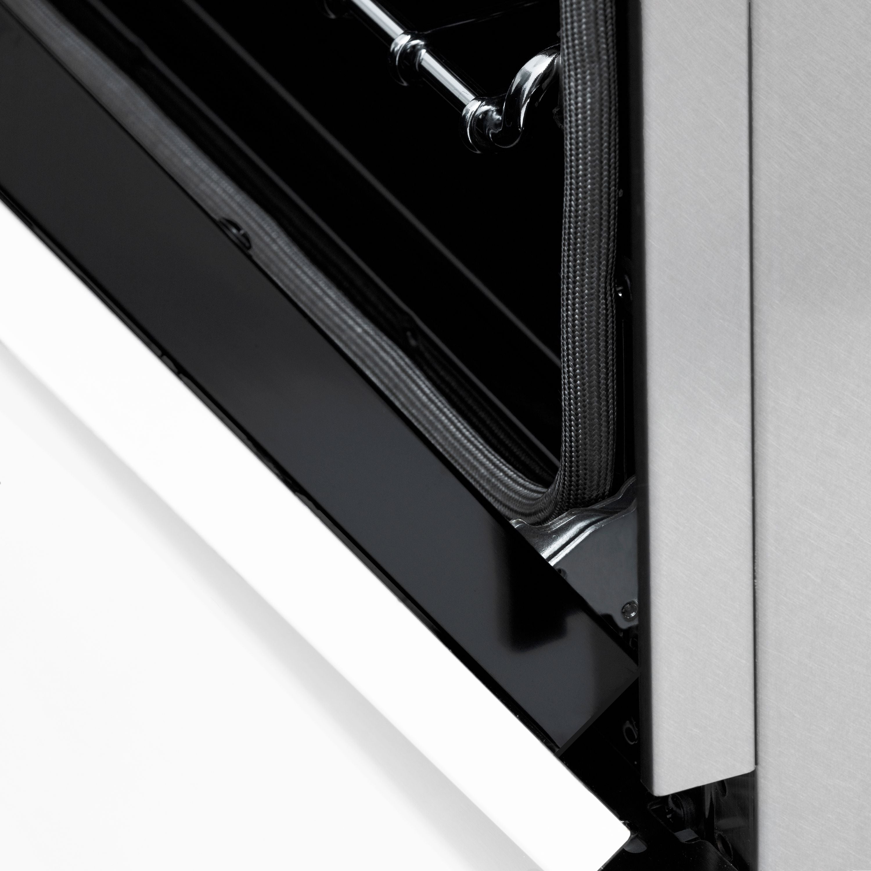 ZLINE Autograph Edition 48 in. 6.0 cu. ft. Legacy Dual Fuel Range with 7 Burner Gas Cooktop and Double Electric Ovens in Satin Stainless Steel with White Matte Doors and Champagne Bronze Accents (RASZ-WM-48-CB)