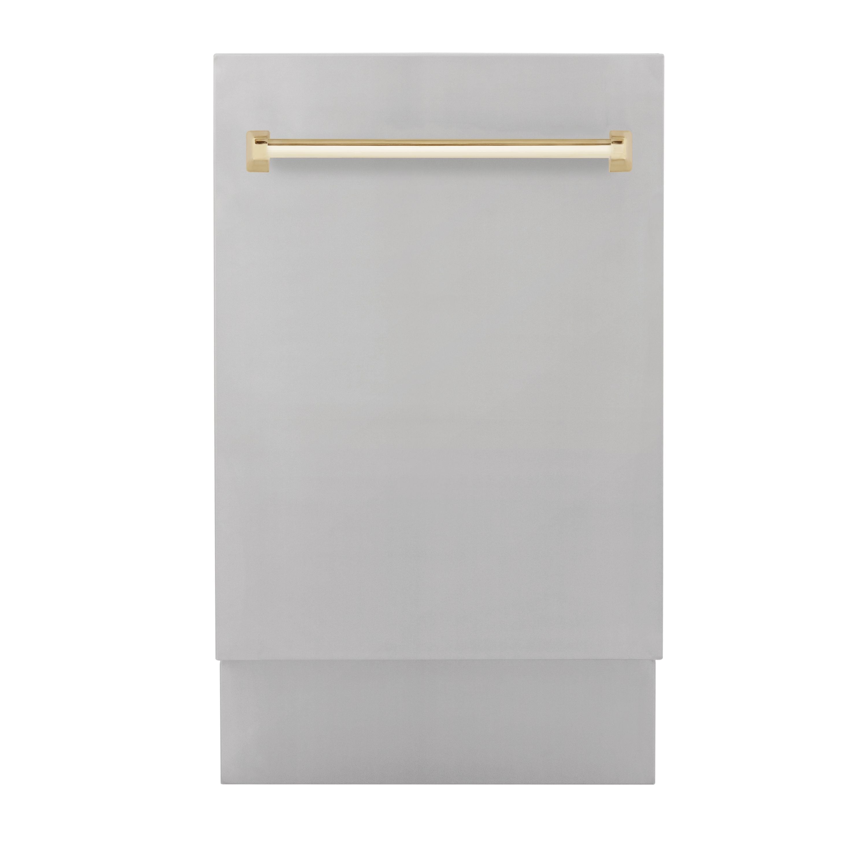 ZLINE Autograph Edition 18-Inch Stainless Steel Dishwasher with Gold Handle, Model DWVZ-304-18-G