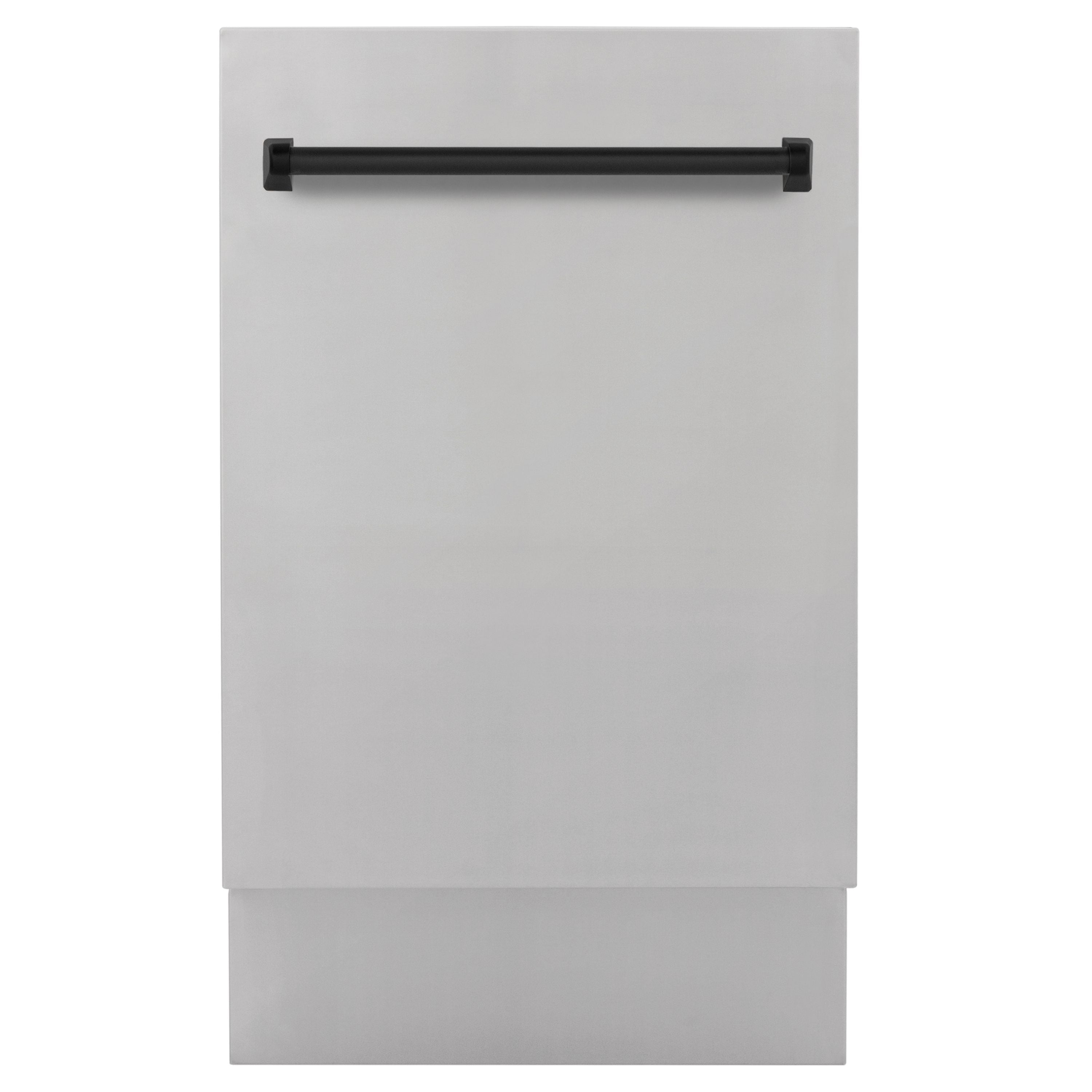 ZLINE Autograph Edition 18-Inch Stainless Steel Dishwasher with Matte Black Handle, Model DWVZ-304-18-MB