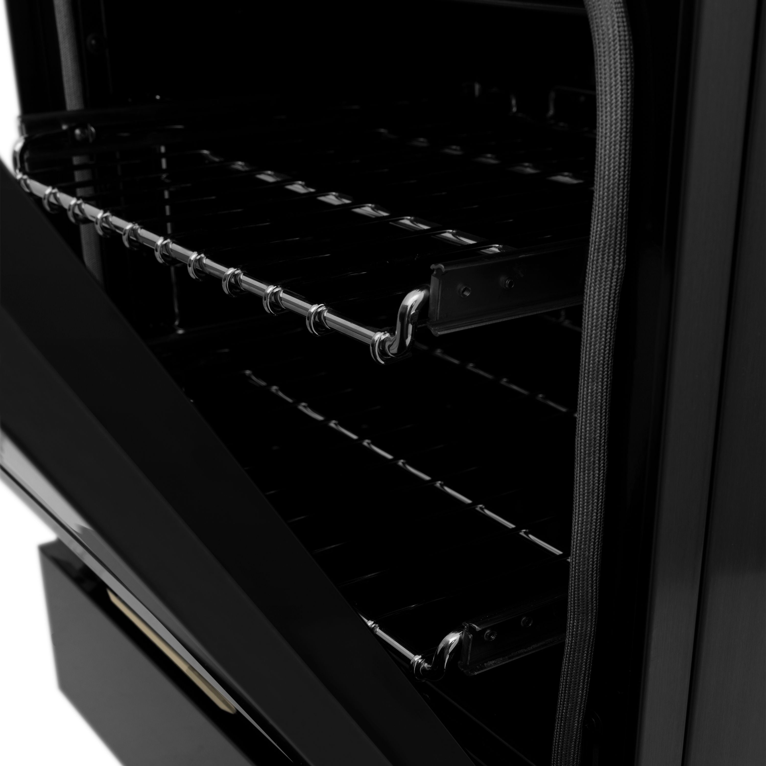 ZLINE Autograph Edition 24 in. Dual Fuel Range – Black Stainless Steel with Bronze Accents (RABZ-24-CB)
