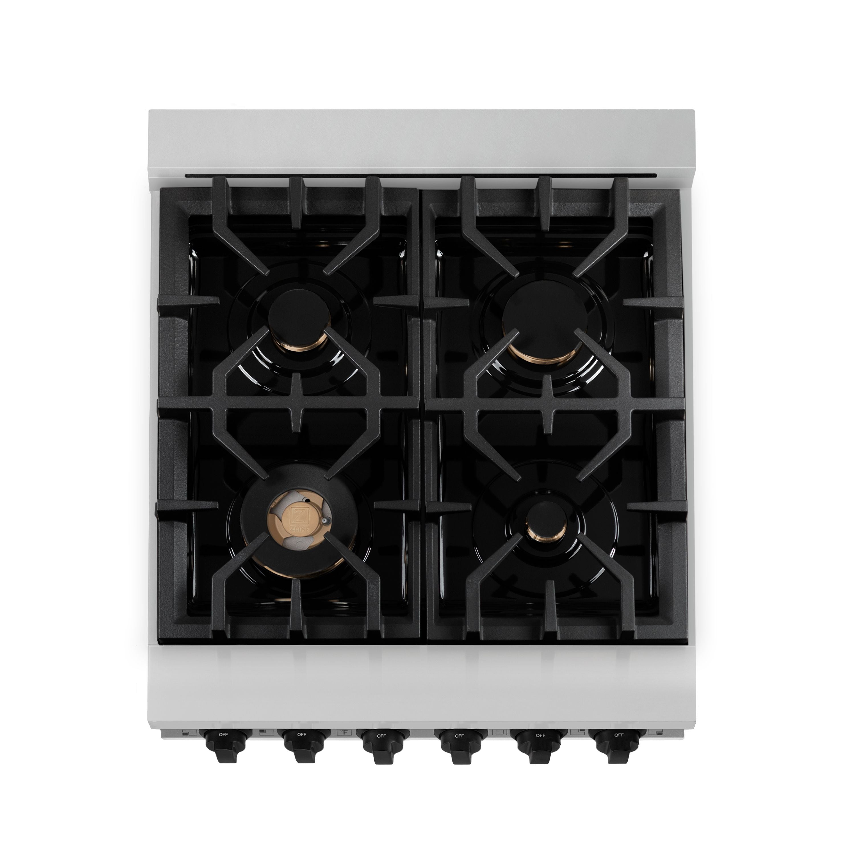 ZLINE Autograph 24" Dual Fuel Range, 2.8 cu. ft., Stainless Steel with Black Matte Accents (RAZ-24-MB)