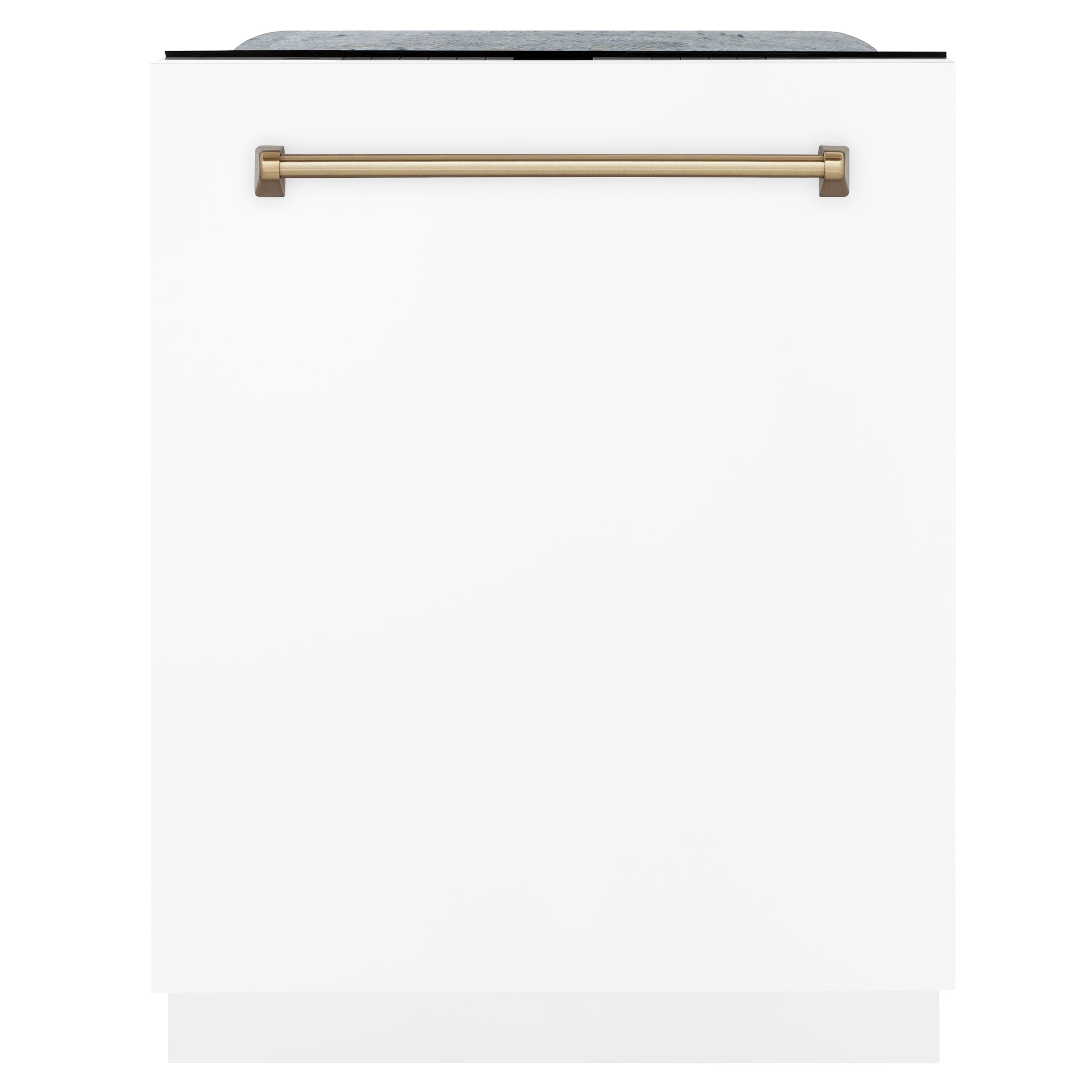 ZLINE Autograph Package - 30 In. Gas Range, Range Hood, Dishwasher in White with Champagne Bronze Accents, 3AKP-RGWMRHDWM30-CB