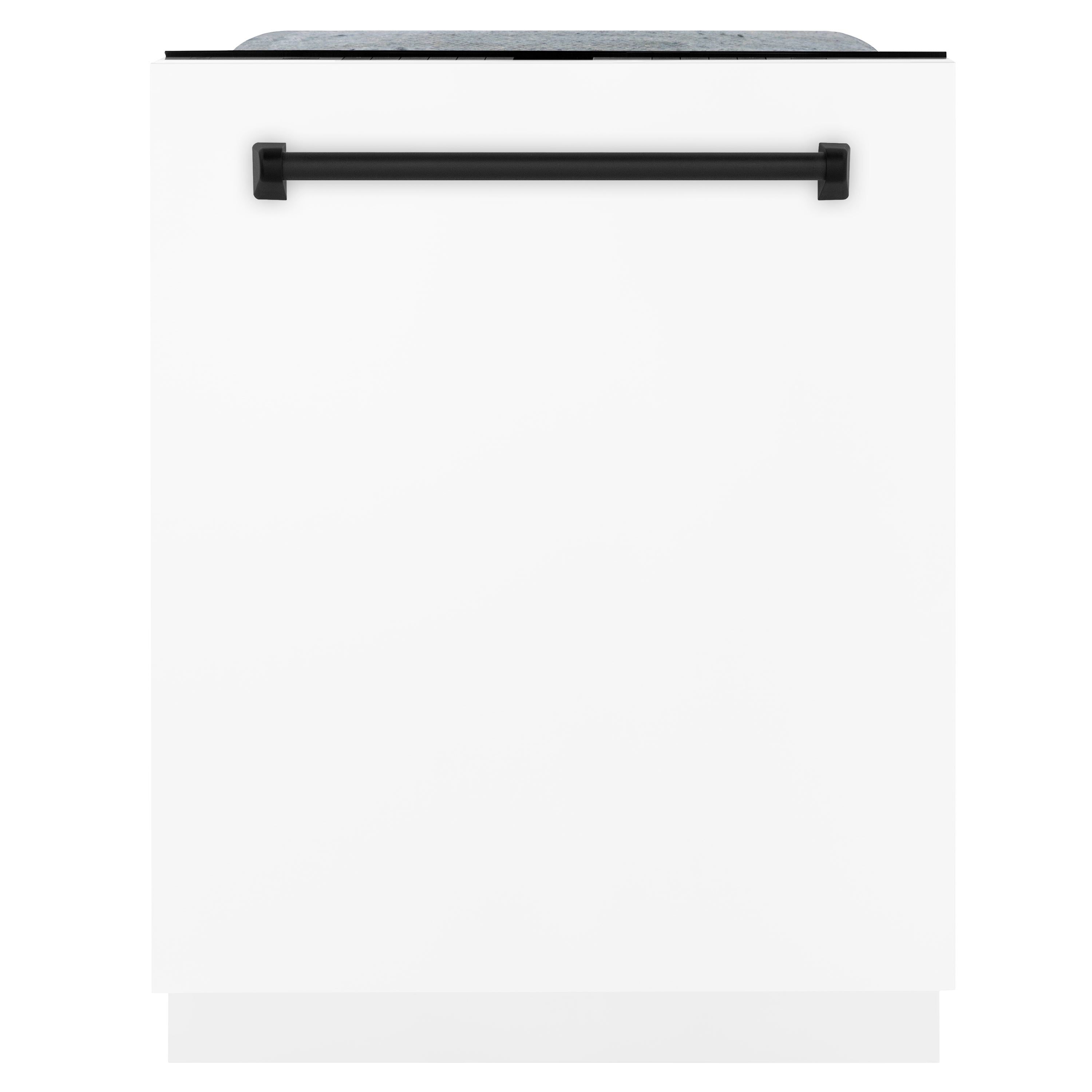 ZLINE Autograph Package - 48" Dual Fuel Range, Range Hood, Dishwasher in Satin Stainless Steel, Matte Black Accents