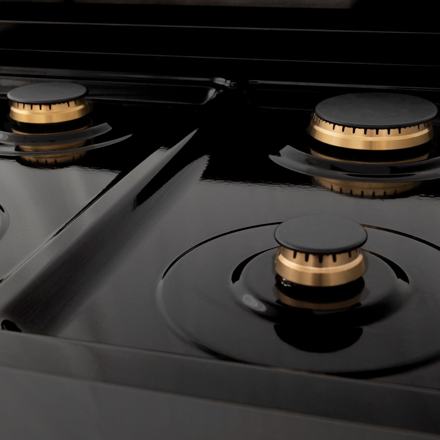 ZLINE Autograph Edition 30 in. 4.0 cu. ft. Dual Fuel Range with 4-Burner Gas Cooktop and Electric Convection Oven in Stainless Steel with Champagne Bronze Accents (RABZ-30-CB)