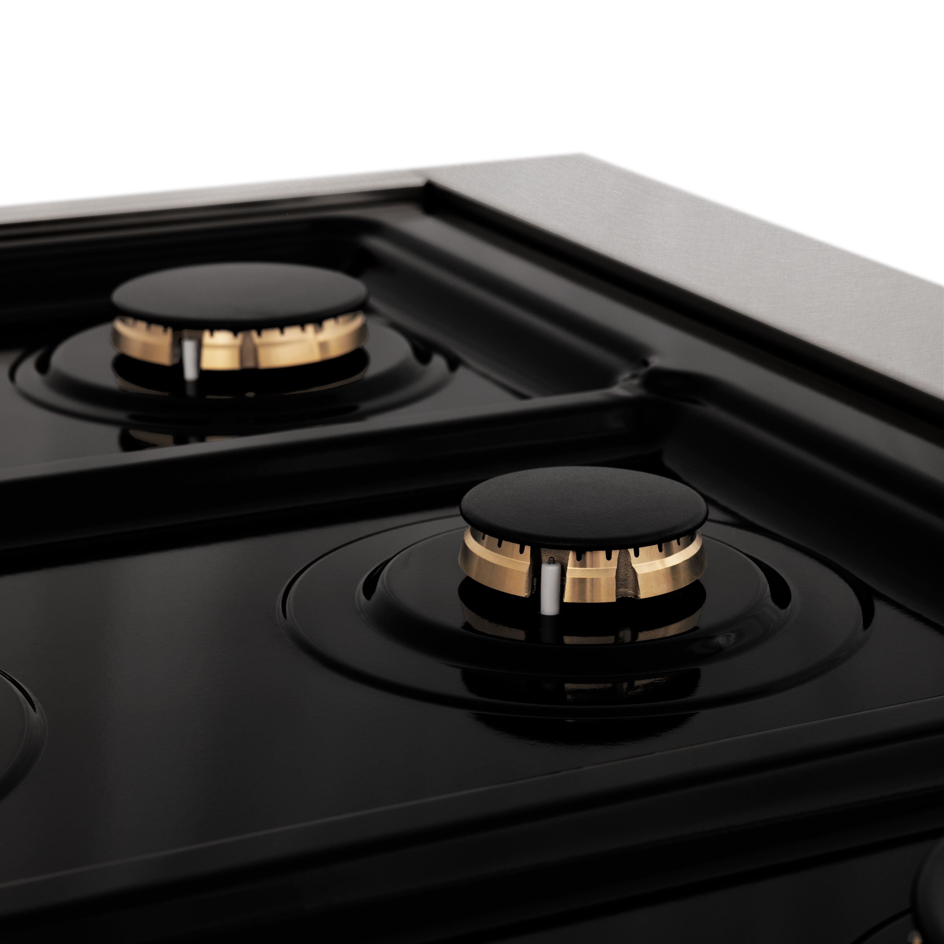 ZLINE Autograph Edition Legacy 30" Dual Fuel Range, 4.0 cu. ft. Electric Convection Oven, 4-Burner Gas Cooktop, Satin Stainless Steel with Matte Black Accents (RASZ-SN-30-MB)