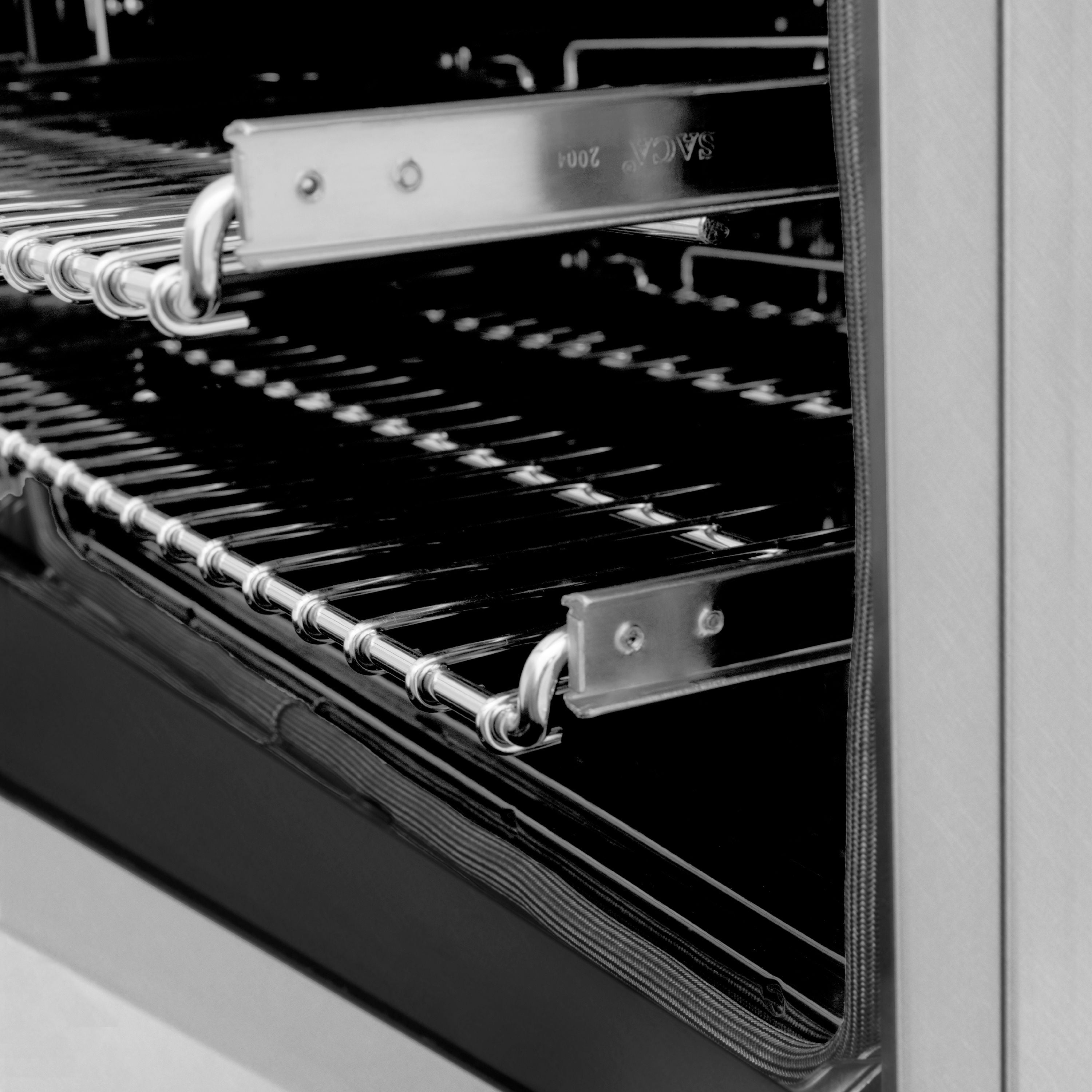 ZLINE Autograph Edition Legacy 30" Dual Fuel Range, 4.0 cu. ft. Electric Convection Oven, 4-Burner Gas Cooktop, Satin Stainless Steel with Matte Black Accents (RASZ-SN-30-MB)