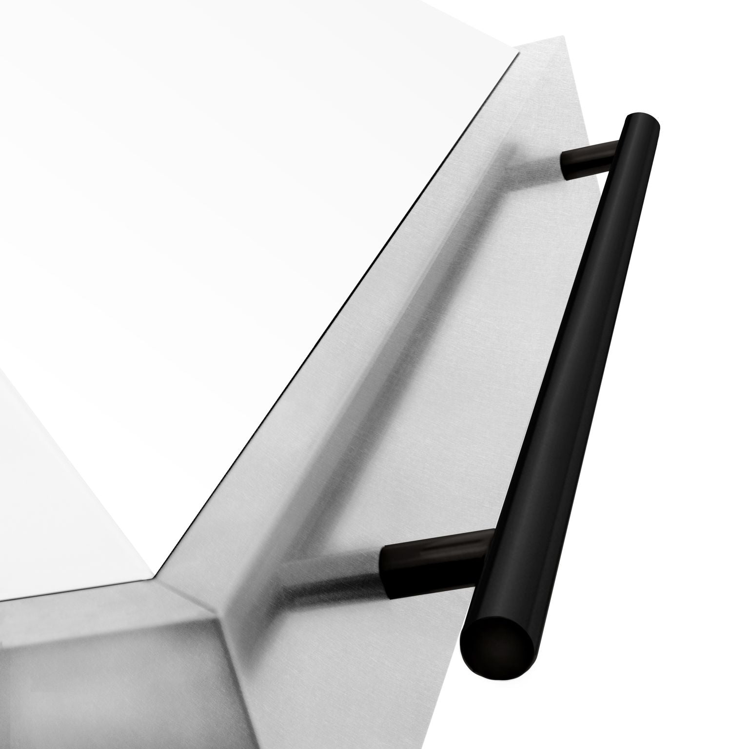 ZLINE 36 in Wall Mount Range Hood Satin Stainless Steel White Matte Shell 700 CFM Matte Black Handle (8654SNZ-WM36-MB)