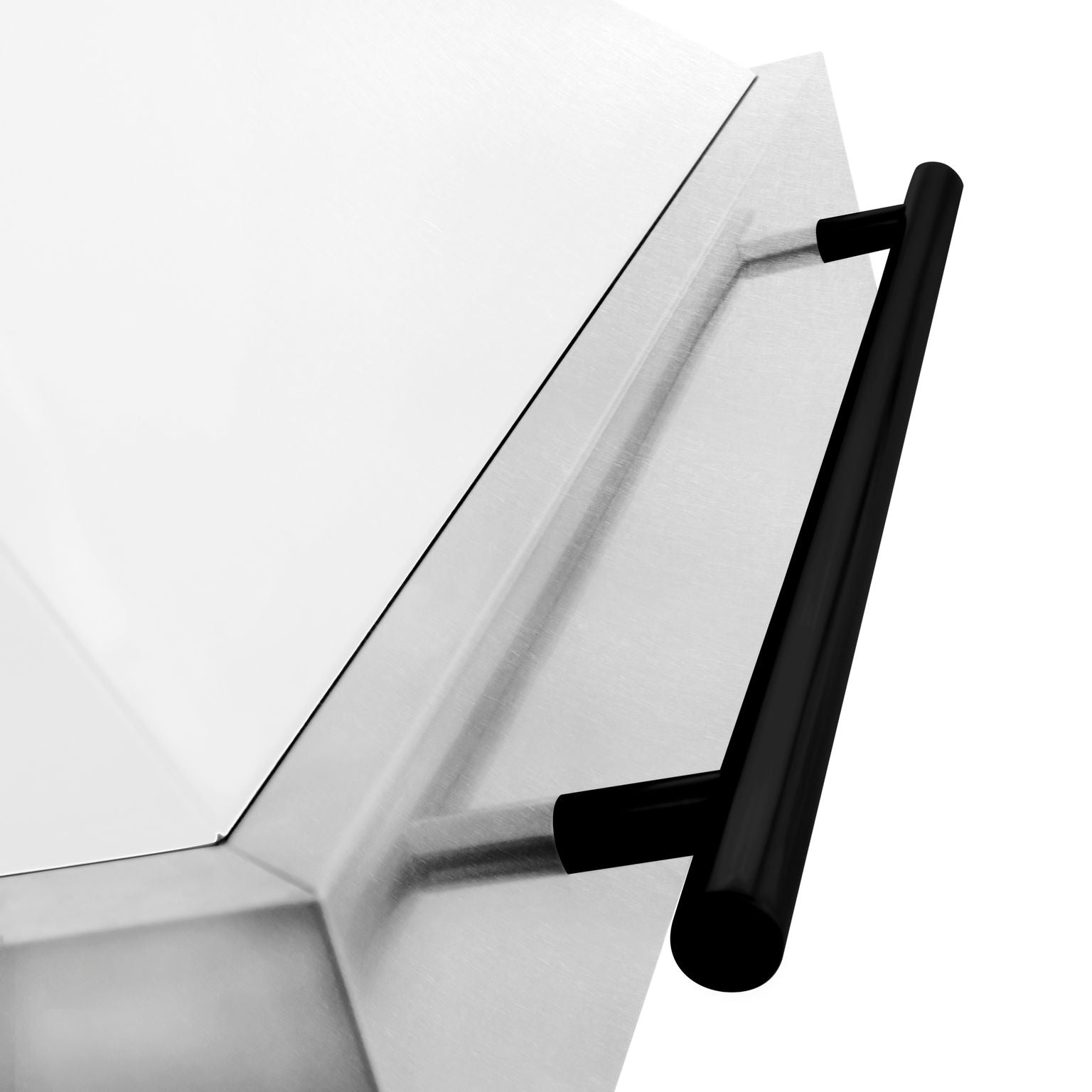 ZLINE 36 in Wall Mount Range Hood Satin Stainless Steel White Matte Shell 700 CFM Matte Black Handle (8654SNZ-WM36-MB)