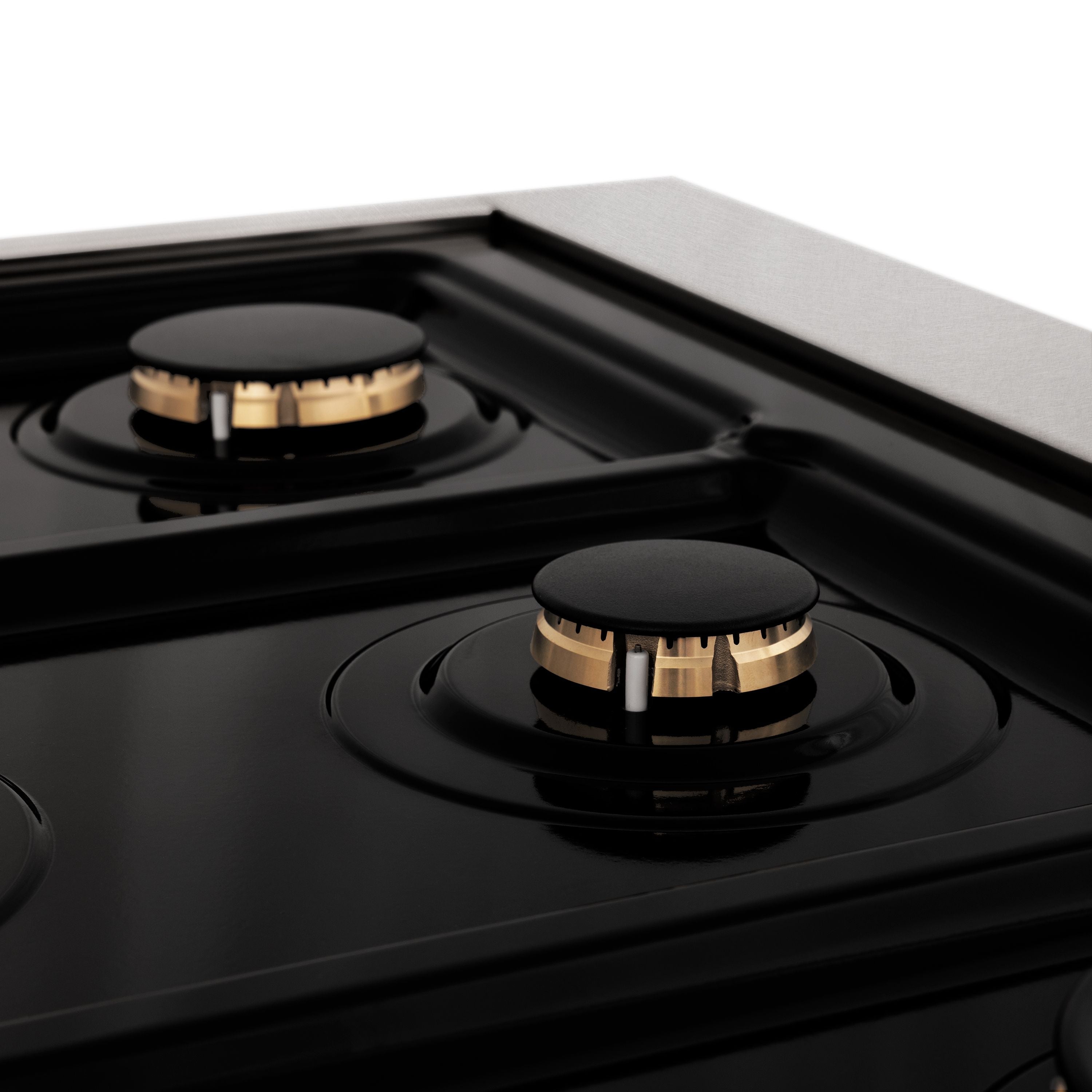 ZLINE Autograph 36" Legacy Gas Rangetop with 6 Burners and Porcelain Cooktop in Satin Stainless Steel with Polished Gold Accents, RTSZ-36-G