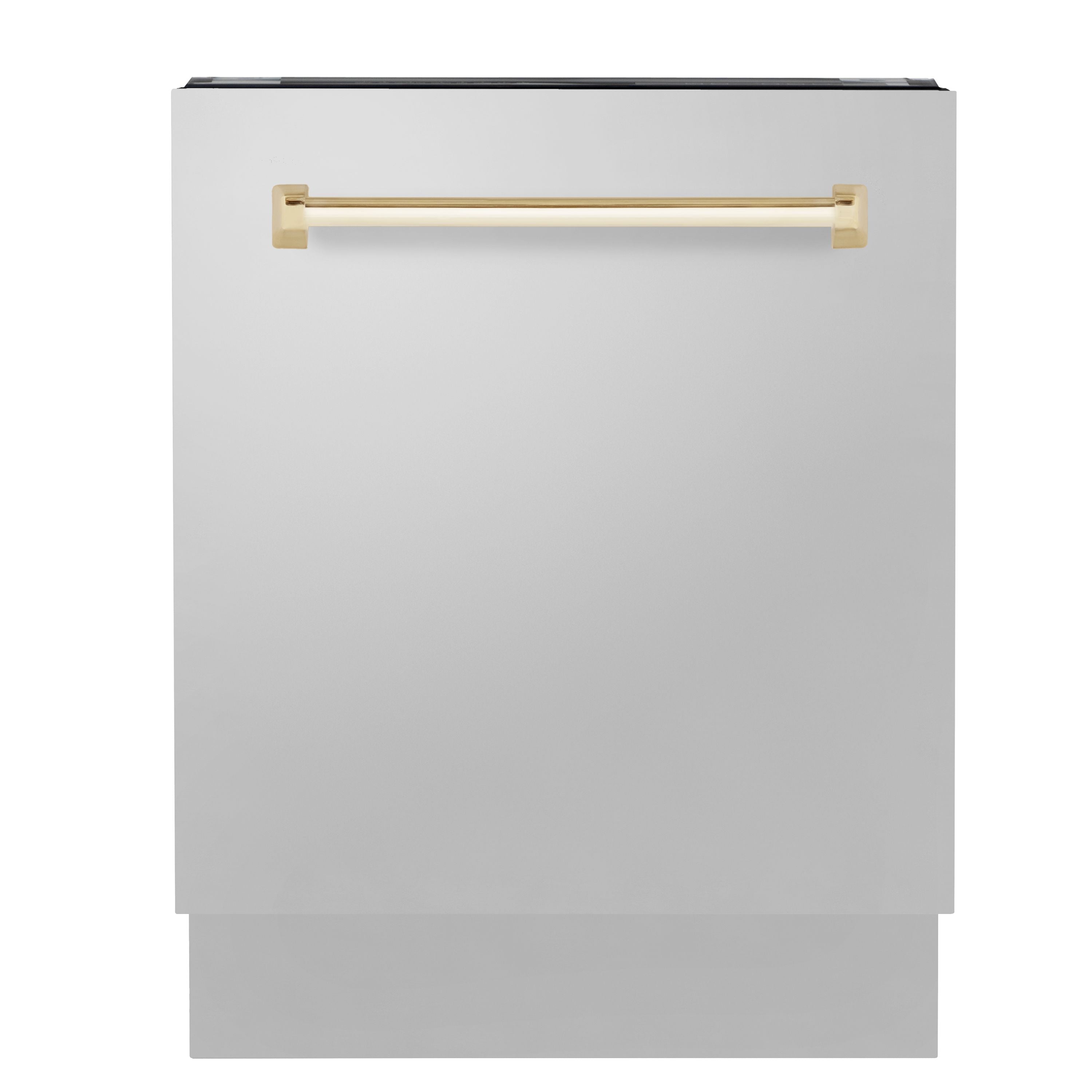 ZLINE Autograph Series 24-Inch Tall Built-In Dishwasher, Stainless Steel, Gold Handle, Model DWVZ-304-24-G