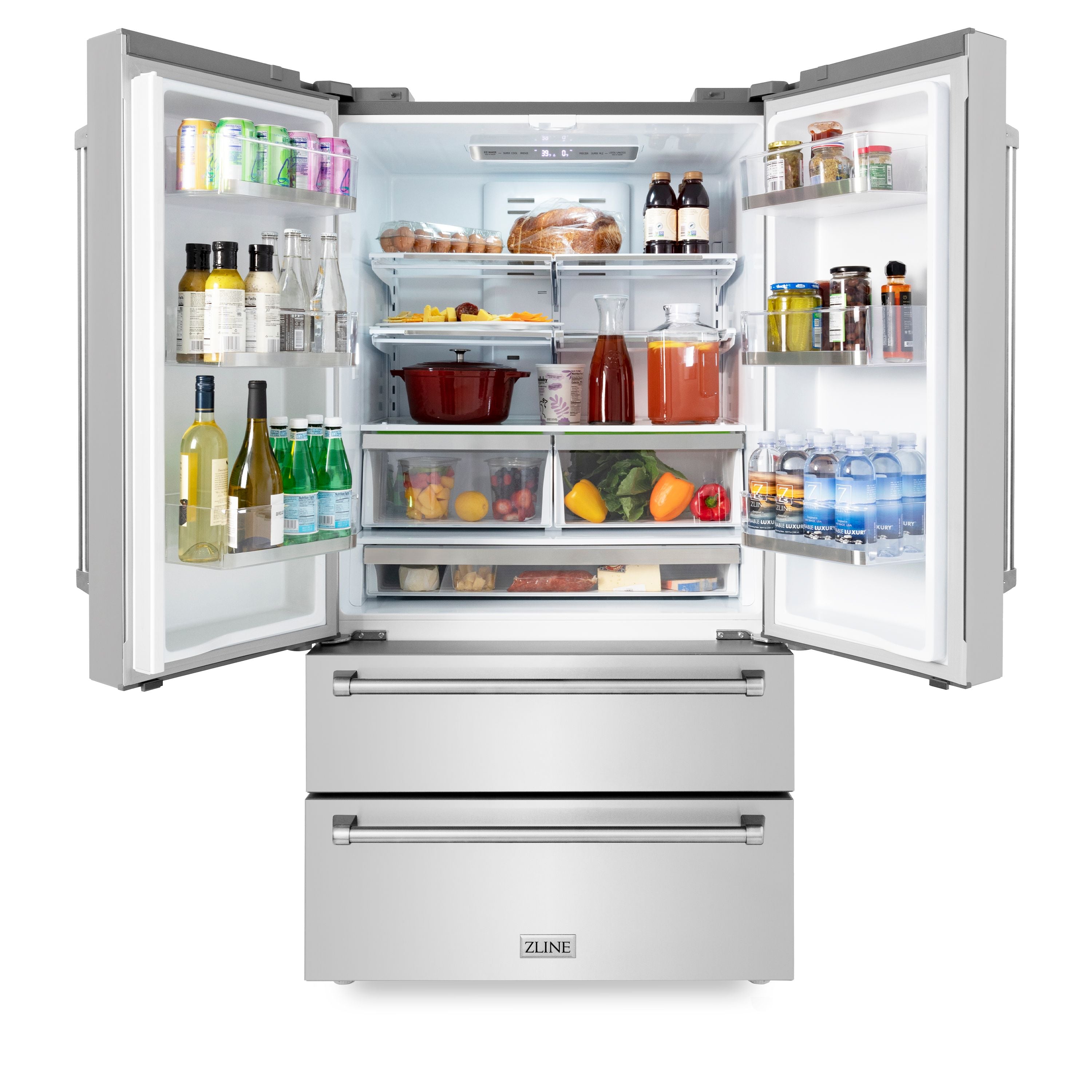 ZLINE Appliance Package - 30 In. Rangetop, Wall Oven, Refrigerator and Microwave Oven in Stainless Steel, 4KPR-RT30-MWAWS