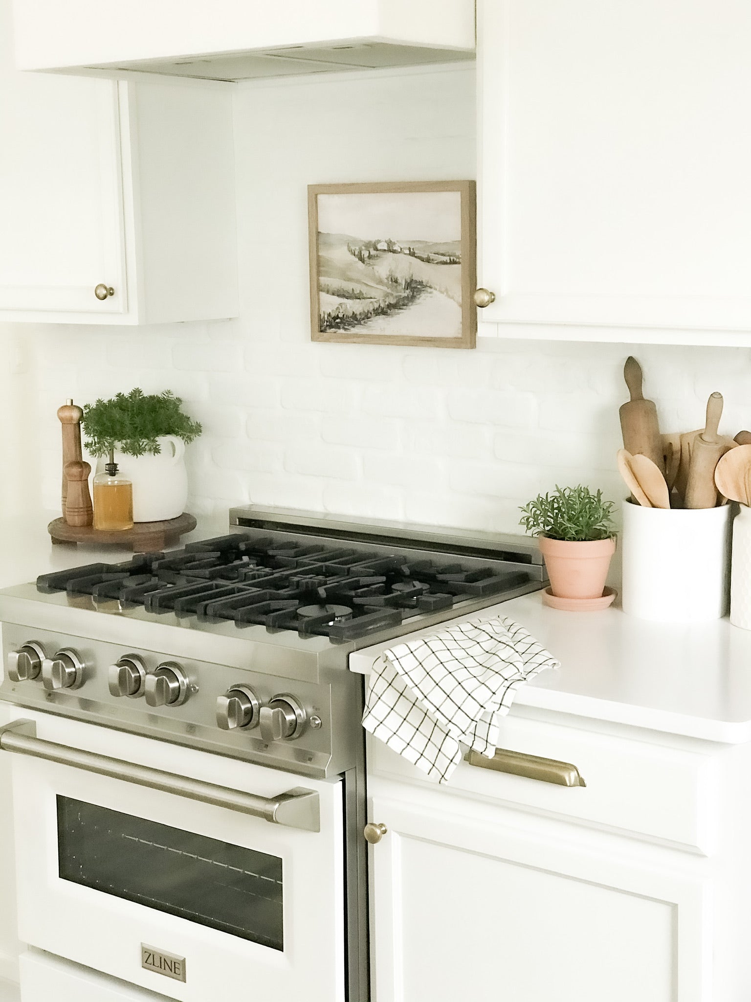 ZLINE 30-Inch Professional Gas Range with Electric Oven, Stainless Steel, White Matte Door (Model RA-WM-30)