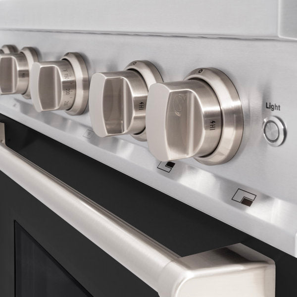 ZLINE 30 in. Gas Range 4.2 cu. ft. 4 Burners Stainless Steel with Black Matte Door, MODEL CGR-BLM-30