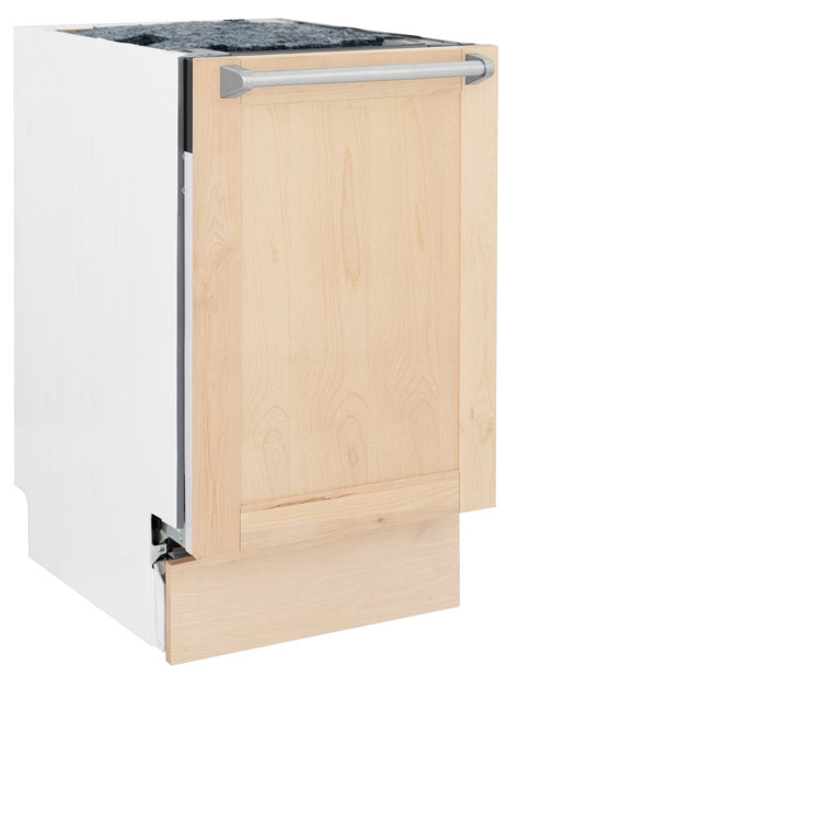 ZLINE Tallac Series 18-In Built-In Dishwasher, Unfinished Wood Panel, Stainless Steel Handles, DWV-UF-18