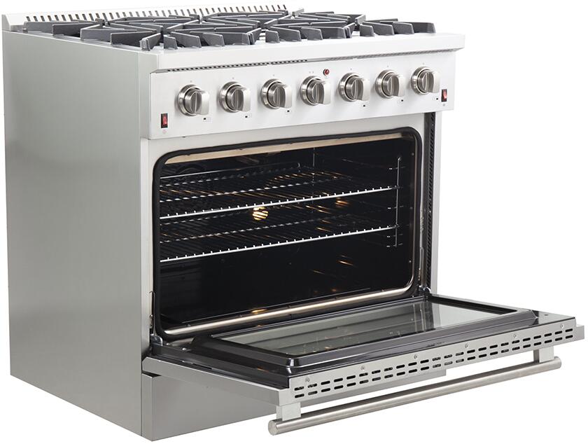 FORNO Appliance Package - 36 Inch Gas Range, 60 Inch Refrigerator, Microwave Drawer, Dishwasher, AP-FFSGS6244-36-7