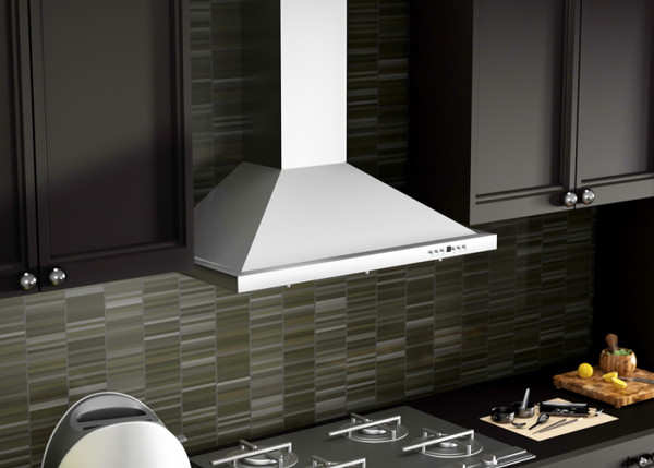 ZLINE 42 in. Wall Mount Range Hood Convertible Vent Stainless Steel Crown Molding KBCRN (KBCRN-42)