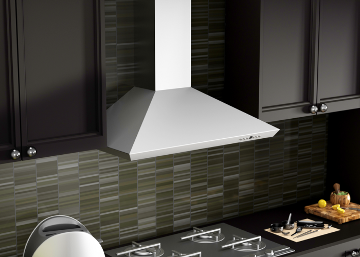 ZLINE 36 in. Wall Mount Range Hood Stainless Steel Indoor 400 CFM LED Lighting Baffle Filters (KF-36)