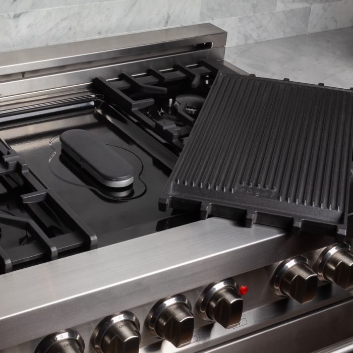 ZLINE 48-Inch Professional Dual Fuel Range with Gas Cooktop and Electric Convection Oven in Stainless Steel (RA48)