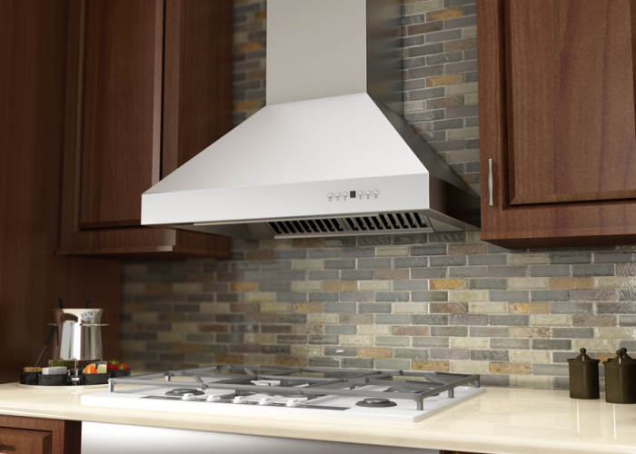 ZLINE 48" Wall Mount Range Hood – Stainless Steel, Remote Dual Blower, High Performance Ventilation (697-RD-48)