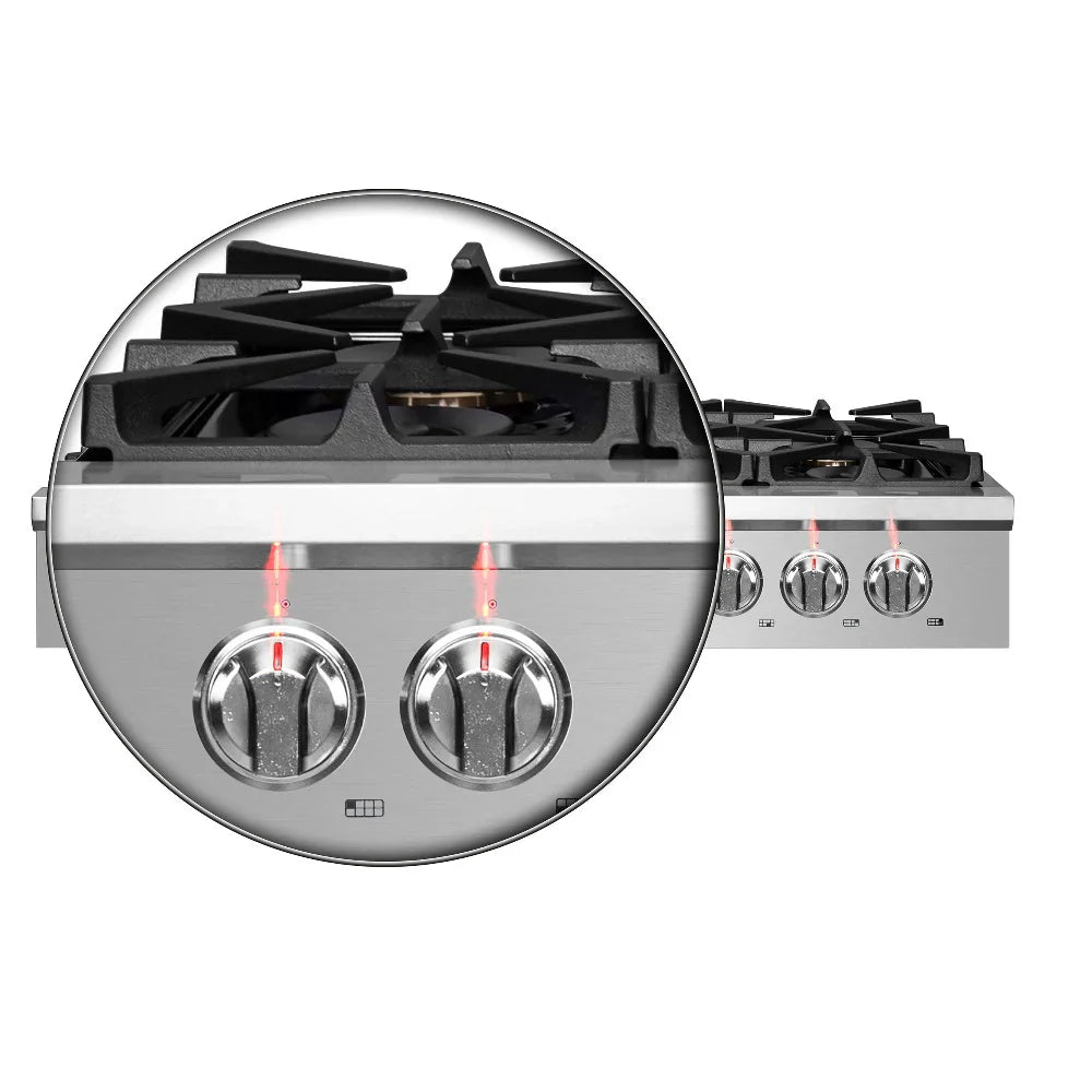 Forno Spezia 48-Inch 8-Burner Gas Rangetop with Griddle and Wok Ring, Stainless Steel (FCTGS5751-48)