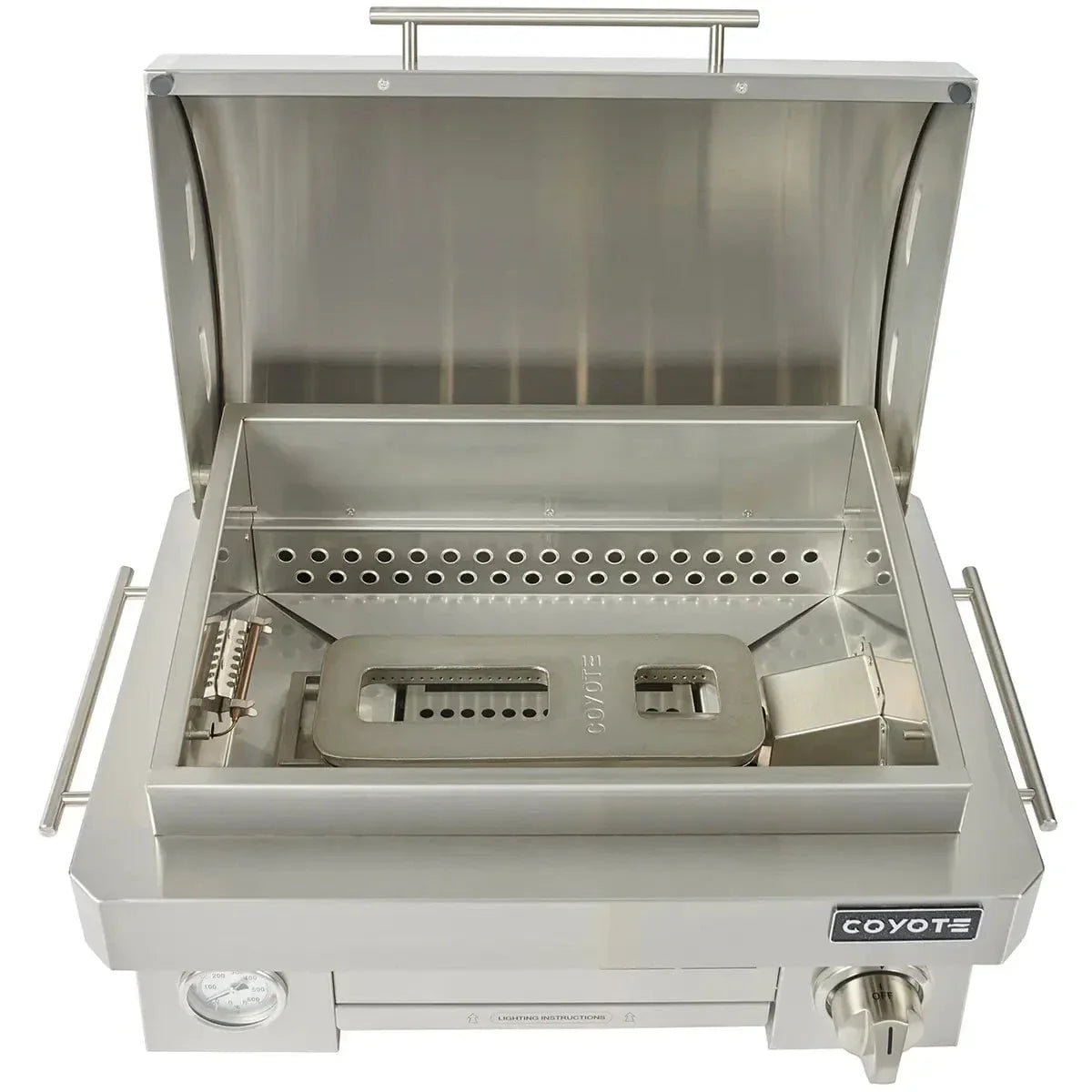 Coyote Portable Grill; Infinity burner up to 20,000 btu; LP Gas ONLY