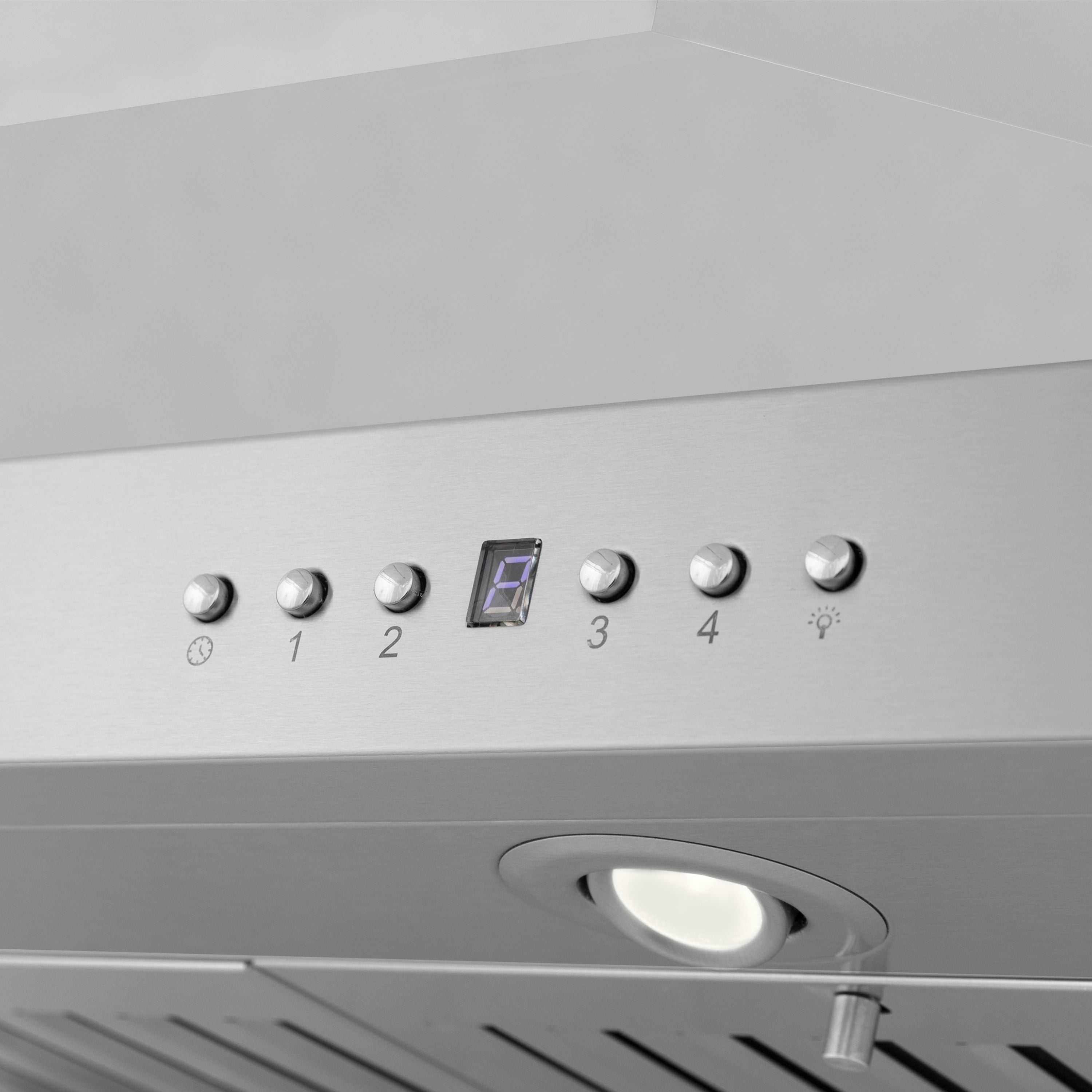 ZLINE 36 in Island Range Hood Stainless Steel Convertible Ducted/Ductless 4-Speed Fan (KL3i-36)