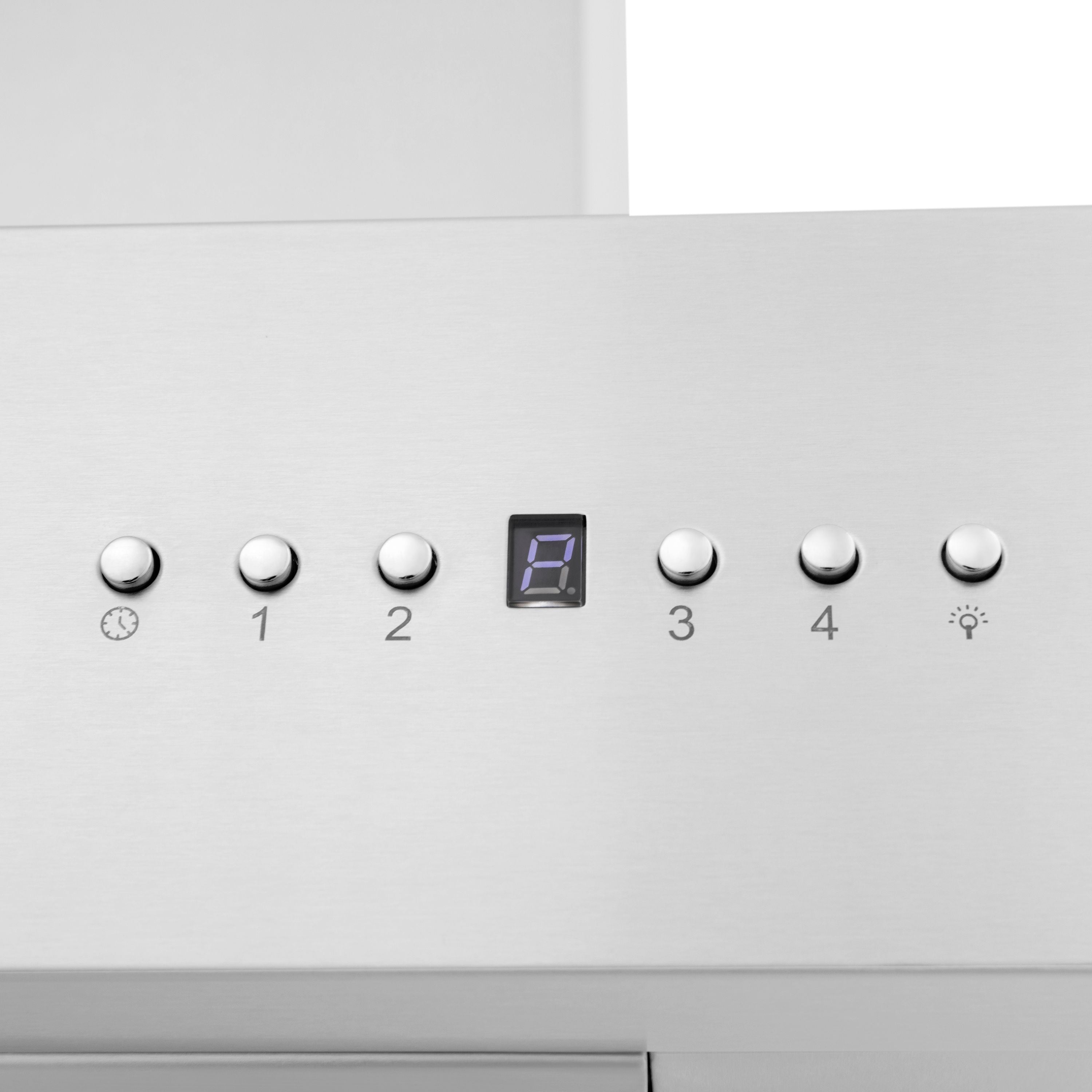 ZLINE 36 in. Wall Mount Range Hood 400 CFM Stainless Steel Ducted 4-Speed LED Lighting (KECOM-36)