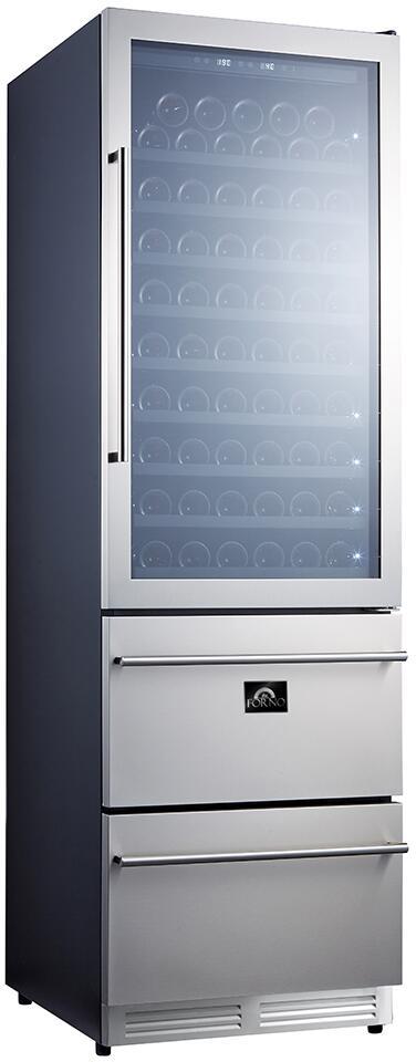 FORNO Appliance Package - 48 Inch Pro Gas Range, Range Hood, Refrigerator, Microwave Drawer, Dishwasher, Wine Cooler, AP-FFSGS6260-48-9