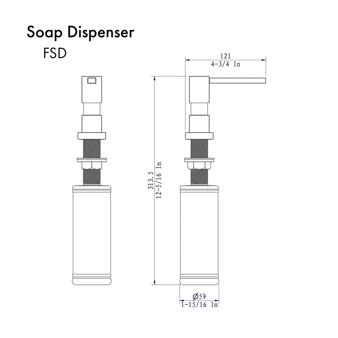 ZLINE Faucet Soap Dispenser in Brushed Nickel, FSD-BN