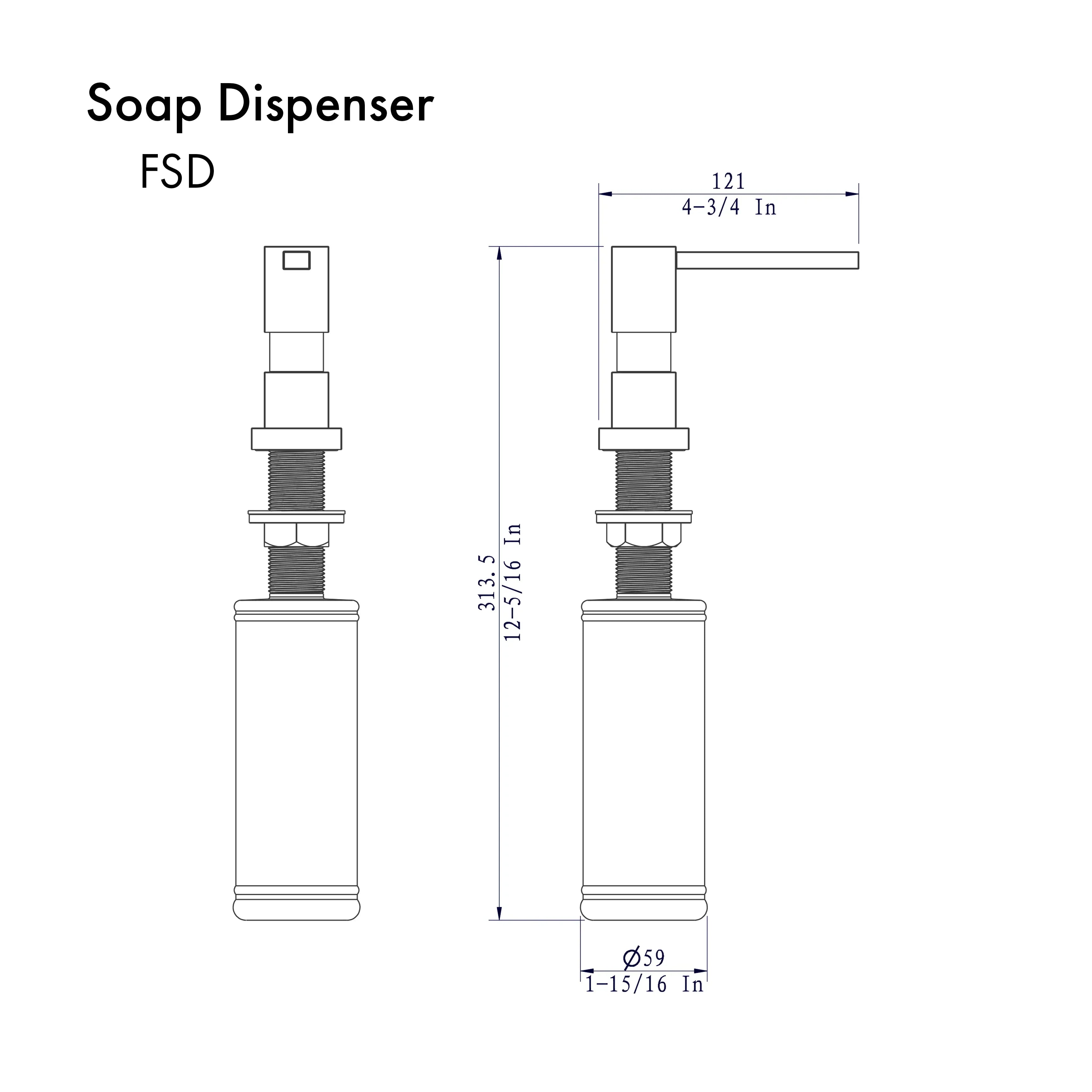 ZLINE Faucet Soap Dispenser in Polished Gold, FSD-PG