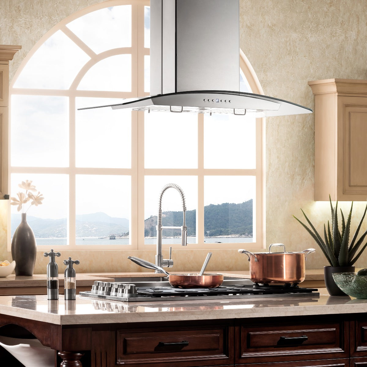 ZLINE 30 Inch Island Range Hood Stainless Steel 400 CFM LED Lighting (GL14i-30)