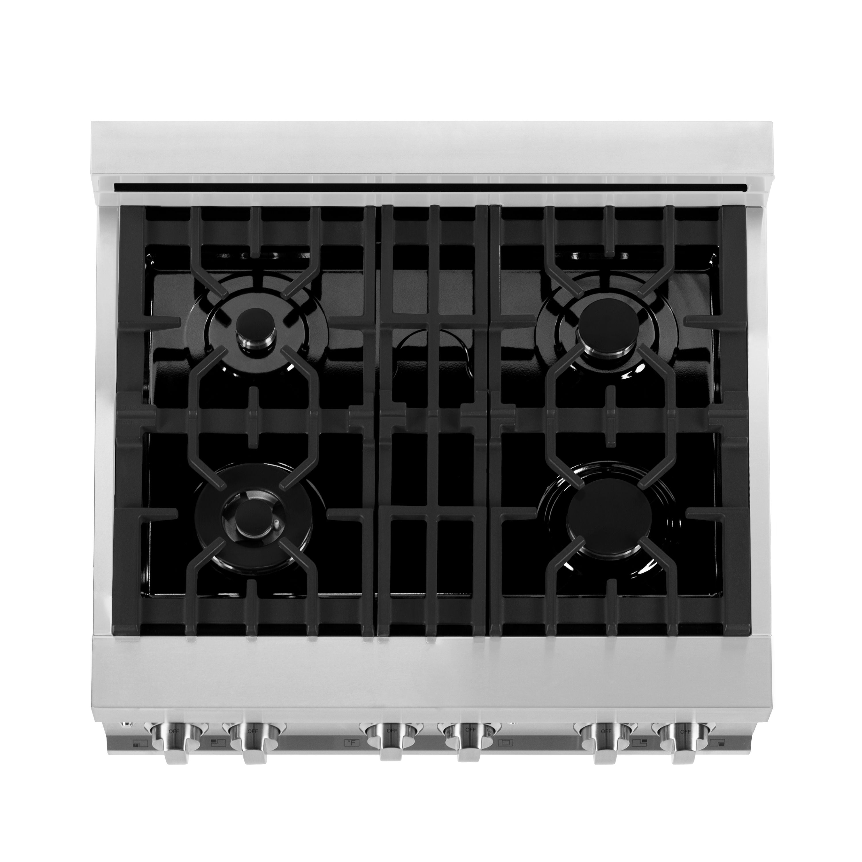 ZLINE 30 in. Dual Fuel Range with Gas Cooktop and Electric Oven in Stainless Steel with Red Matte Door (RA-RM-30)